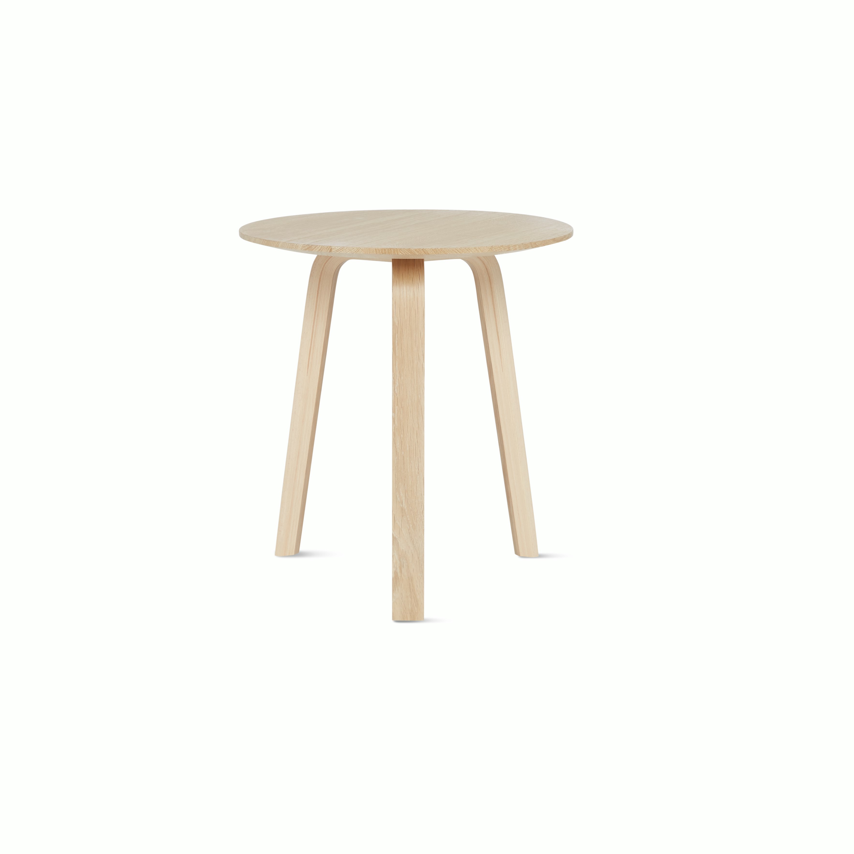 An oak Bella Side Table viewed from the back
