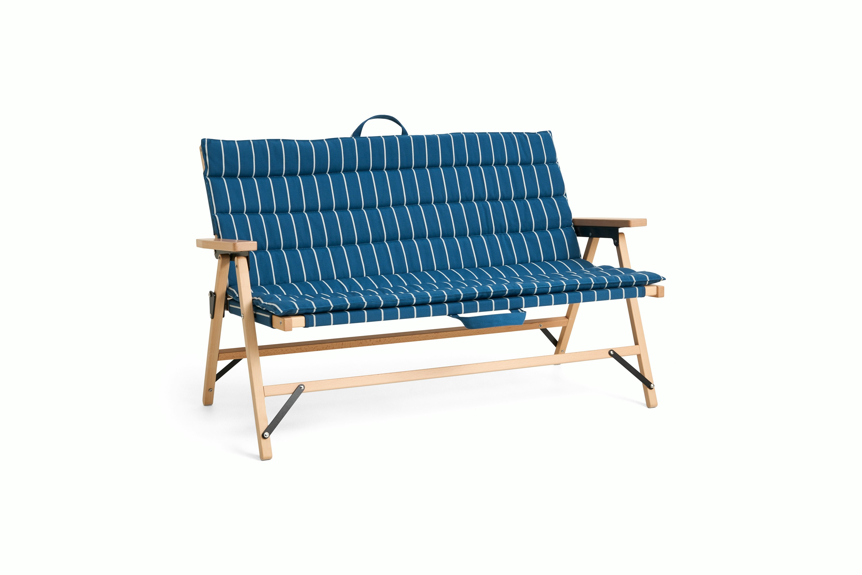 Outdoor Market Sofa Cushion - Blue With Beige Stripe