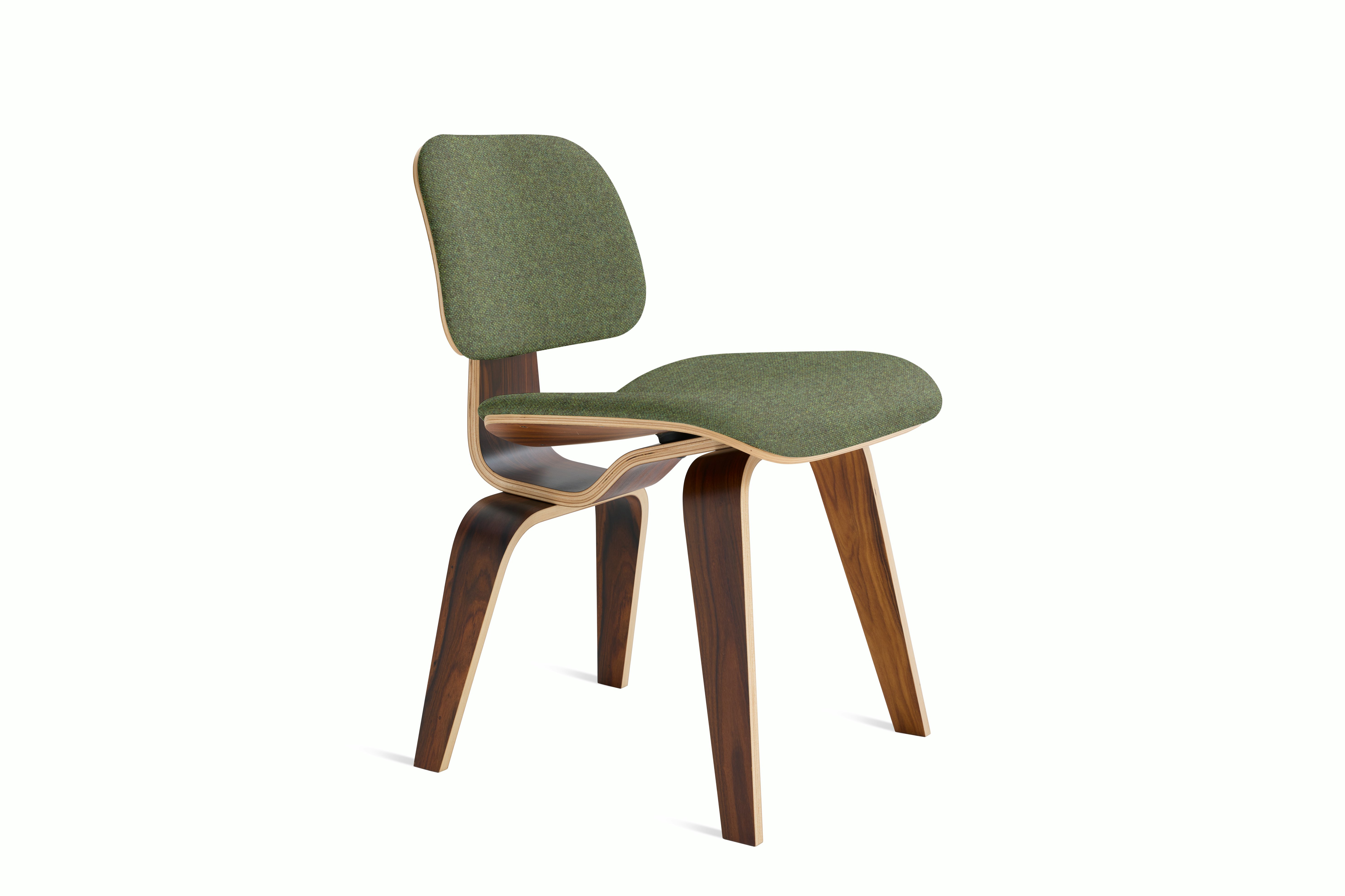 Eames Molded Plywood Dining Chair Wood Base (DCW) in Santos Palisander,  Beck,  Woodlet 030