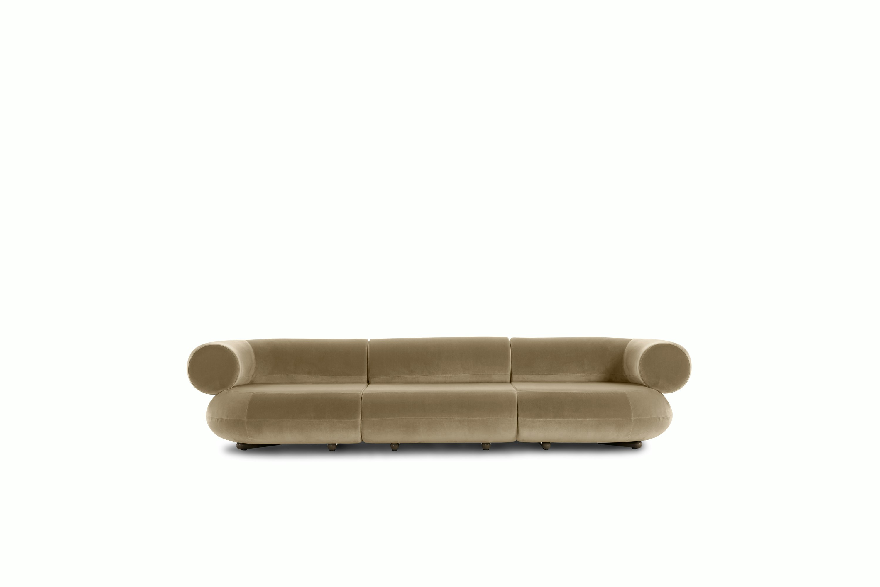 Fat Sofa - 133 Inch, Royal Velvet, Linen