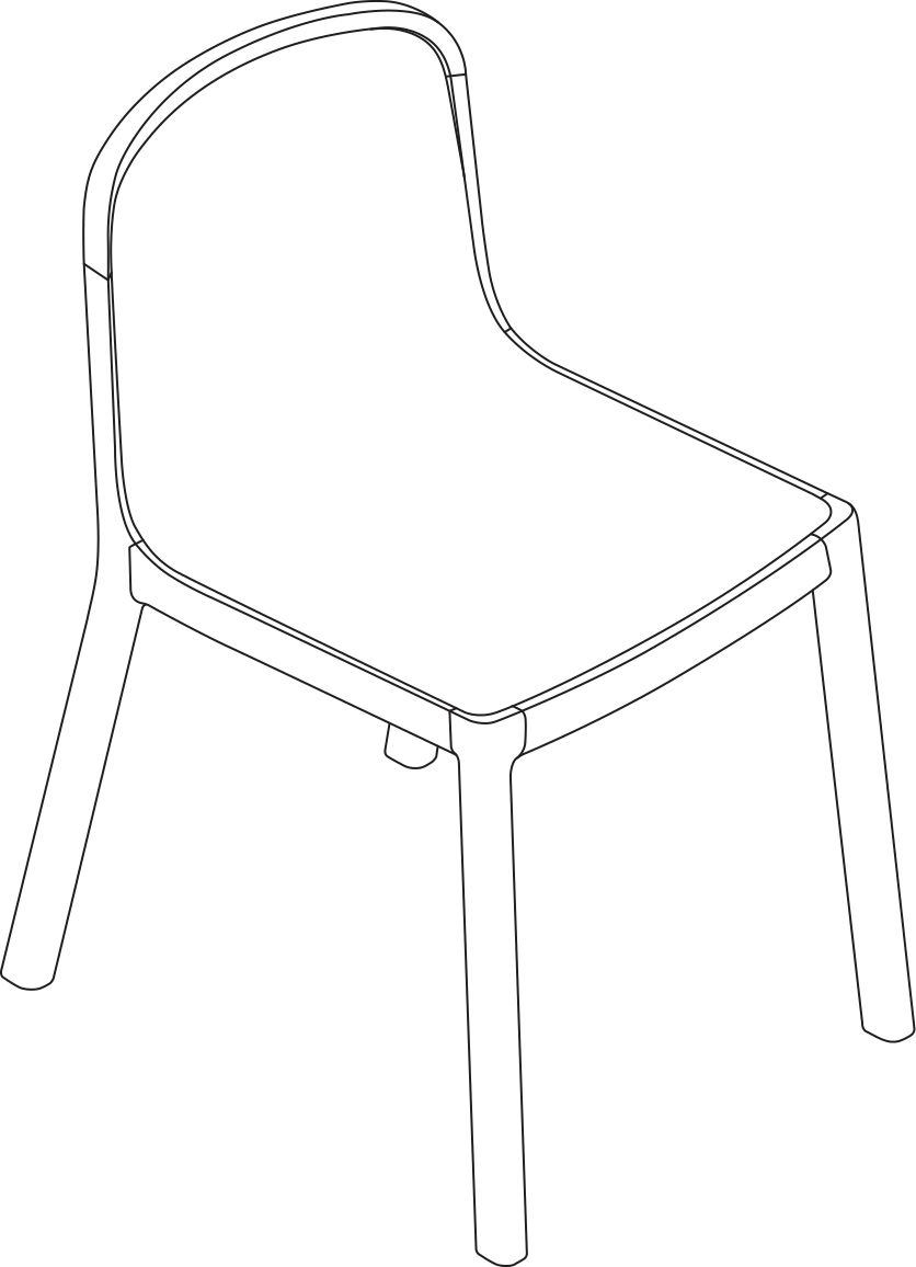 A line drawing - Lijn Side Chair | Fully Upholstered