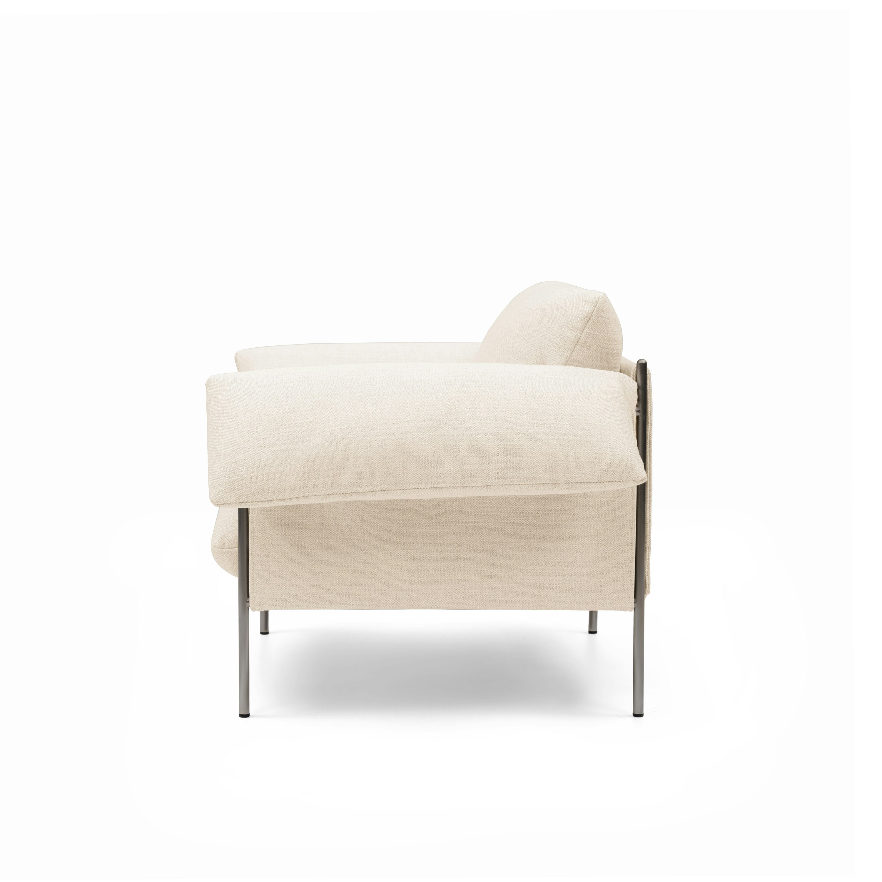 Alva Occasional Chair Brushed Steel Frame Hyams Sable