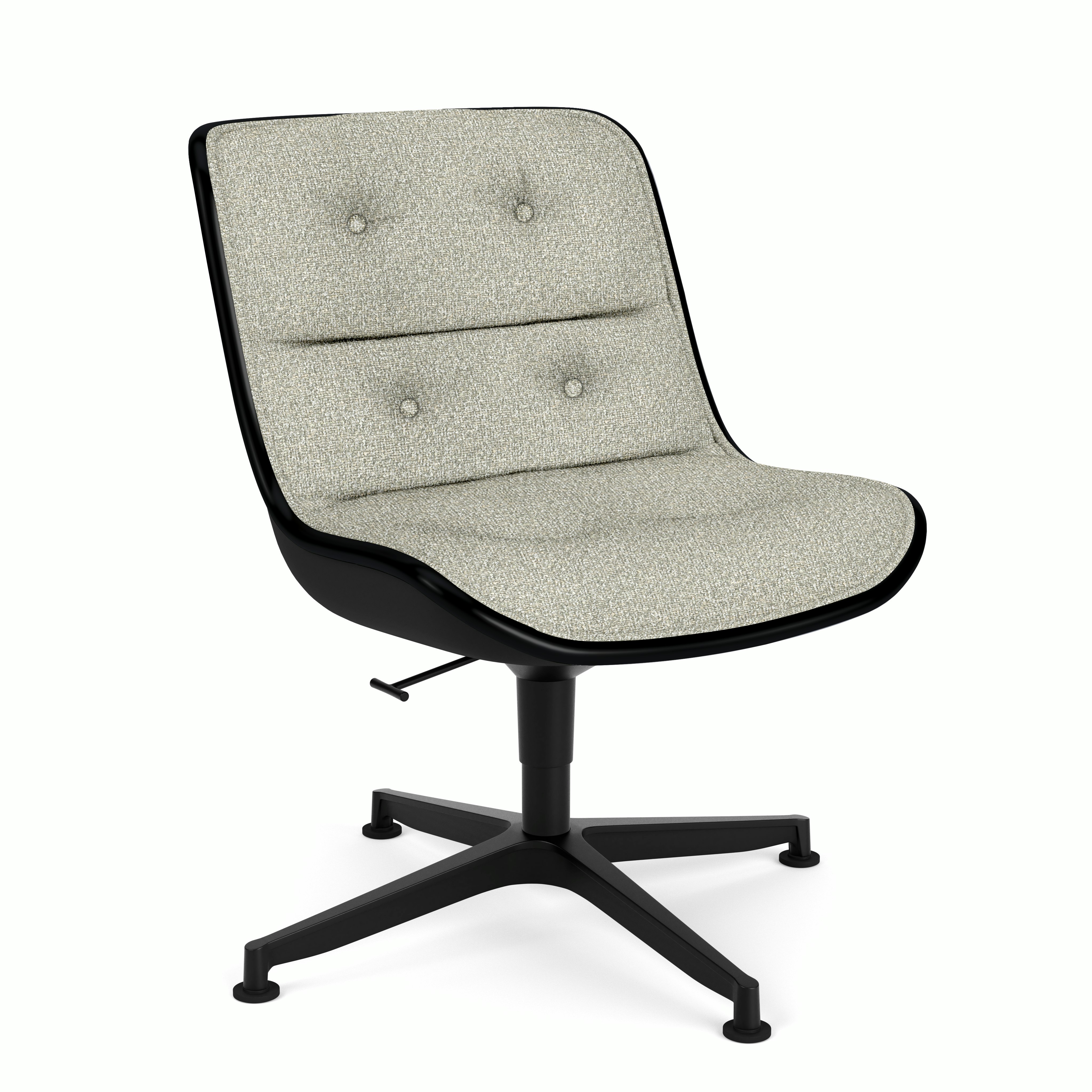 Pollock Executive Side Chair - 4 Star,  Black,  Tempest,  Calm