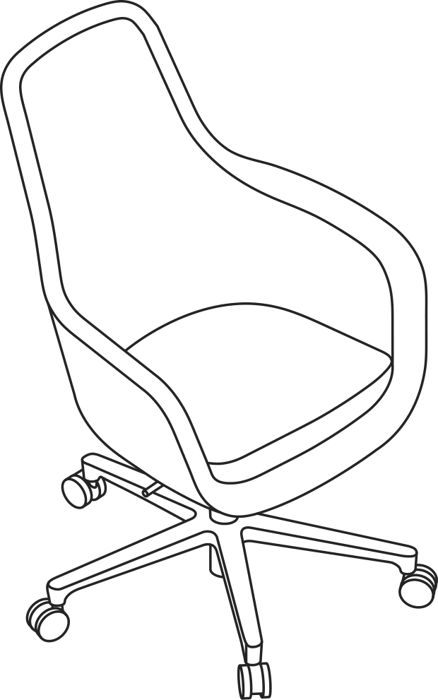 A line drawing - Saiba Conference Chair | High Back | 5-Star Base