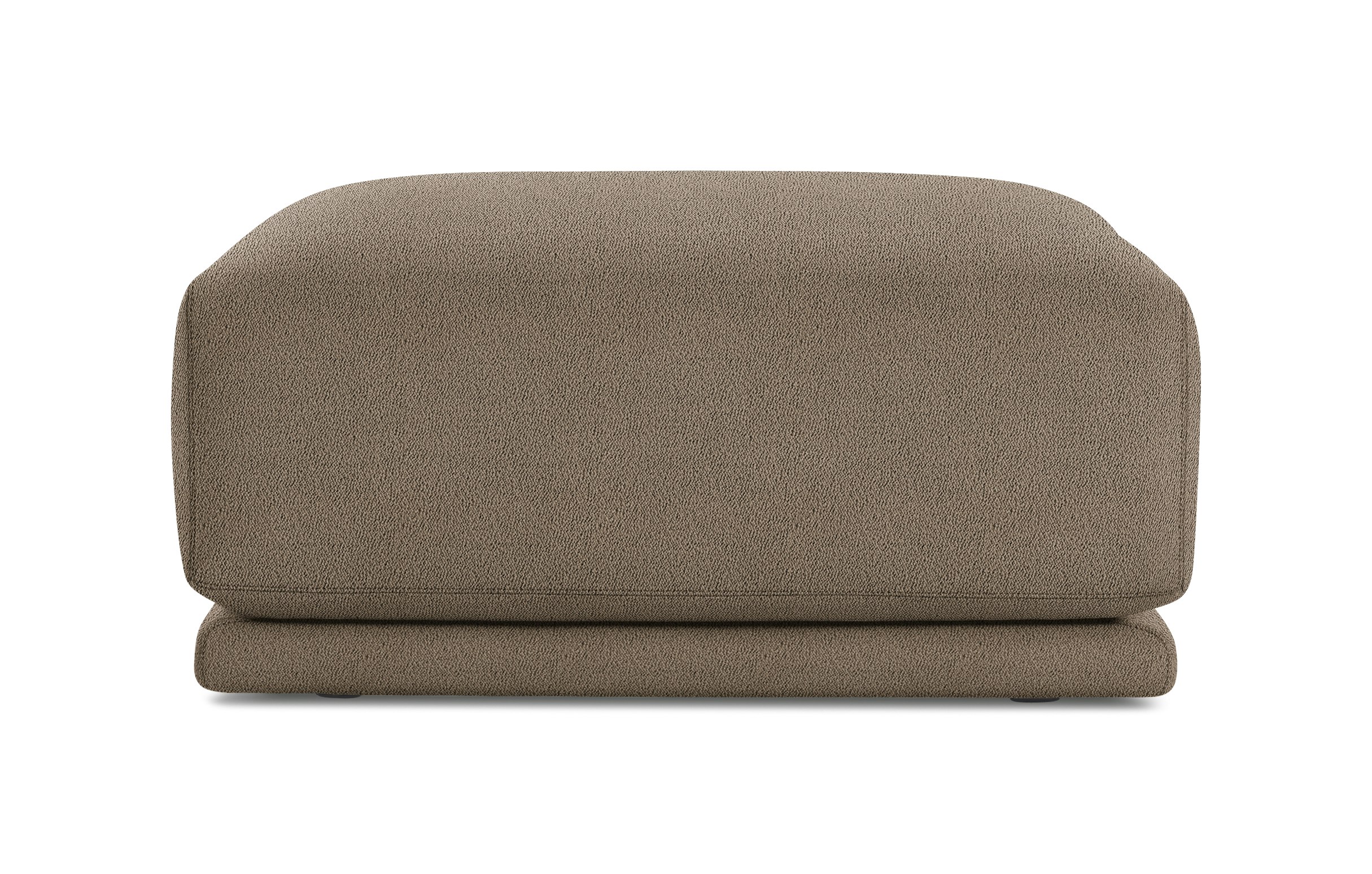 A Kelston Ottoman in Ash Brown viewed from the front.