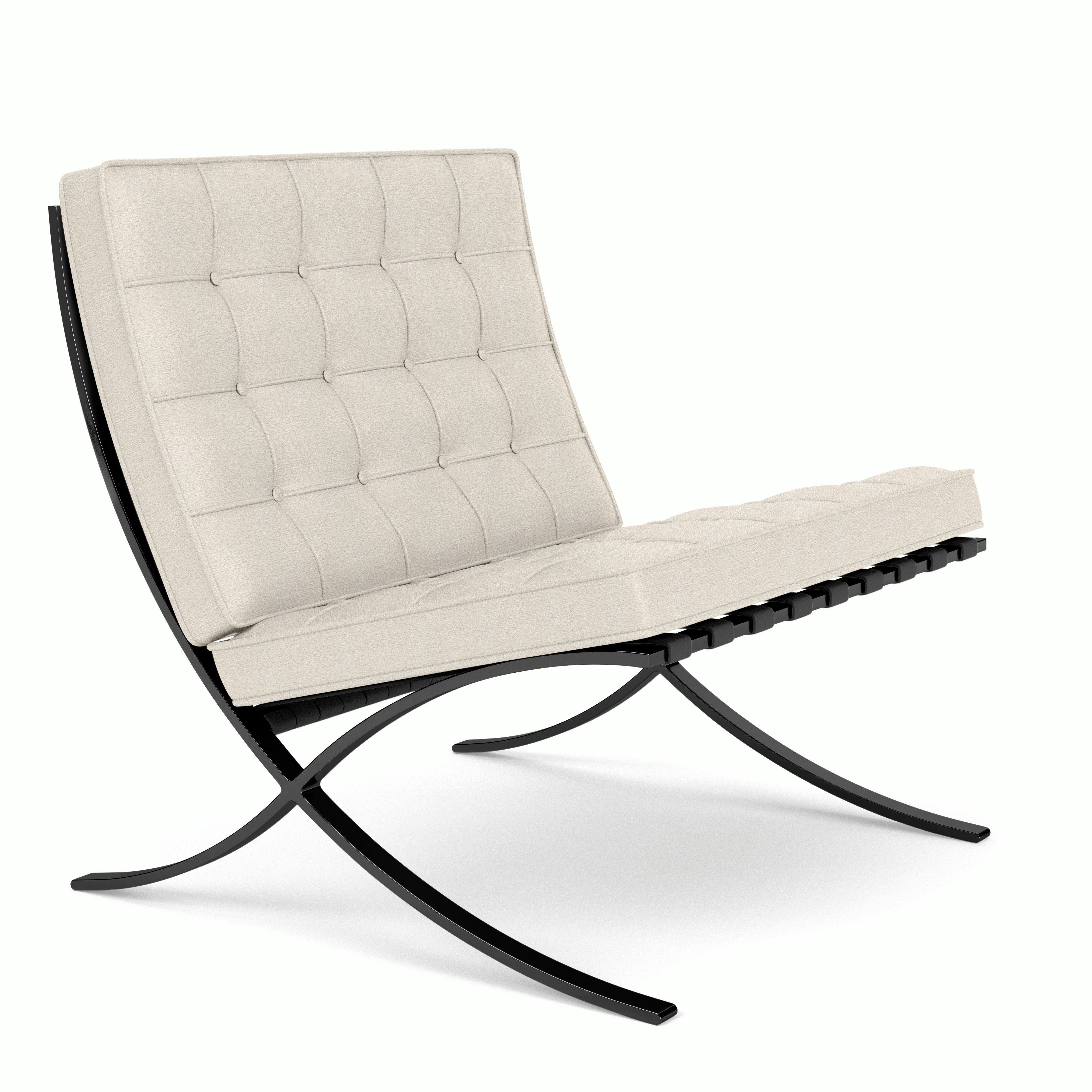 Barcelona Chair in Haven,  Ivory,  Black