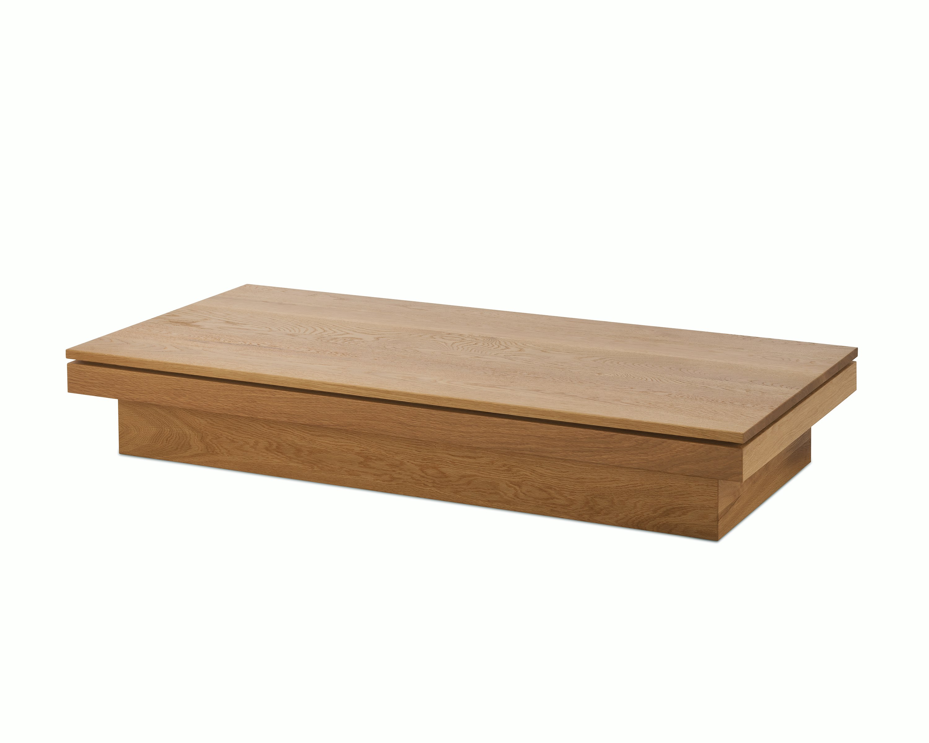 Pawson Drift Coffee Table with white oak base and top, viewed from an angle.