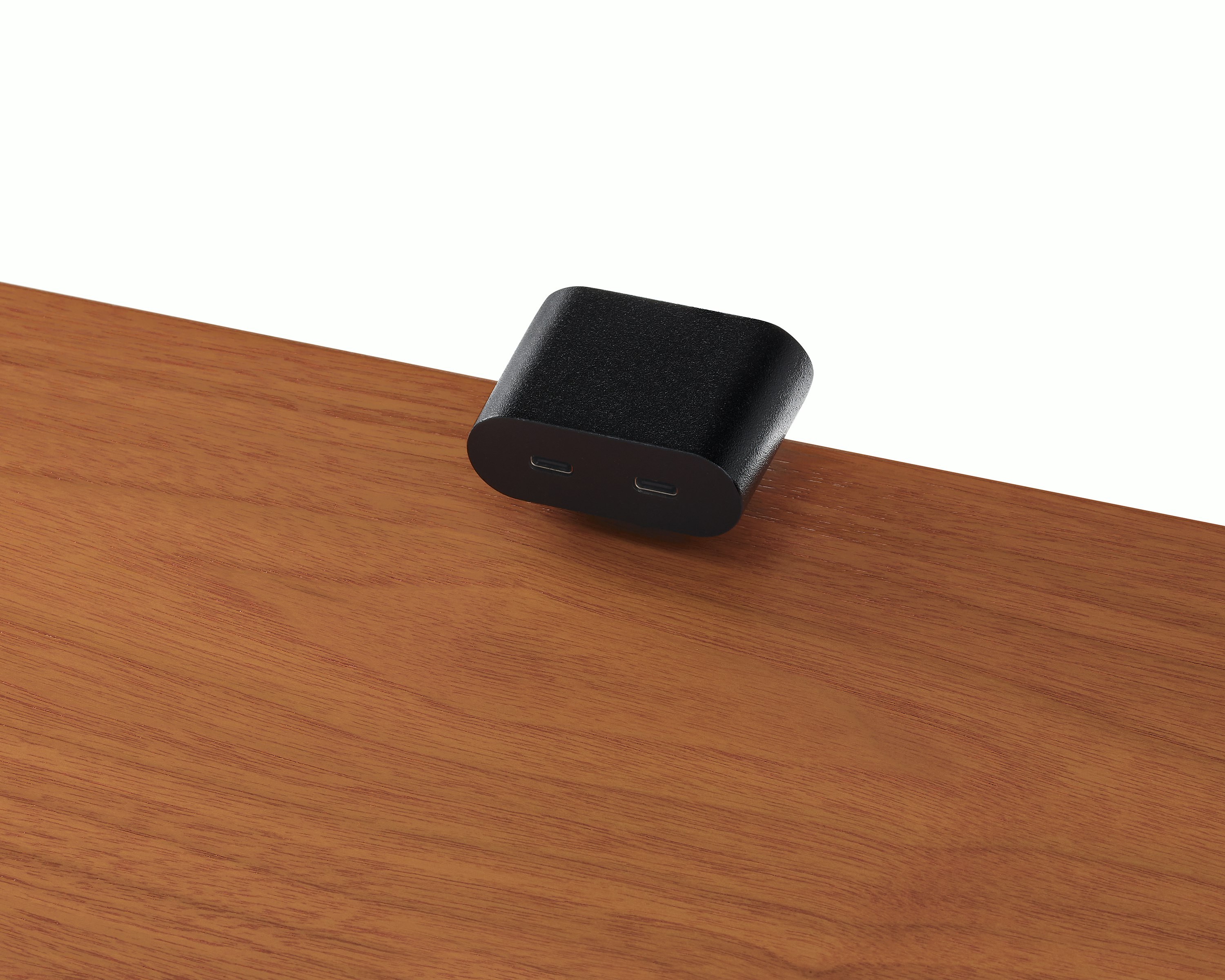 Clamp on USB-C power solution shown in black.