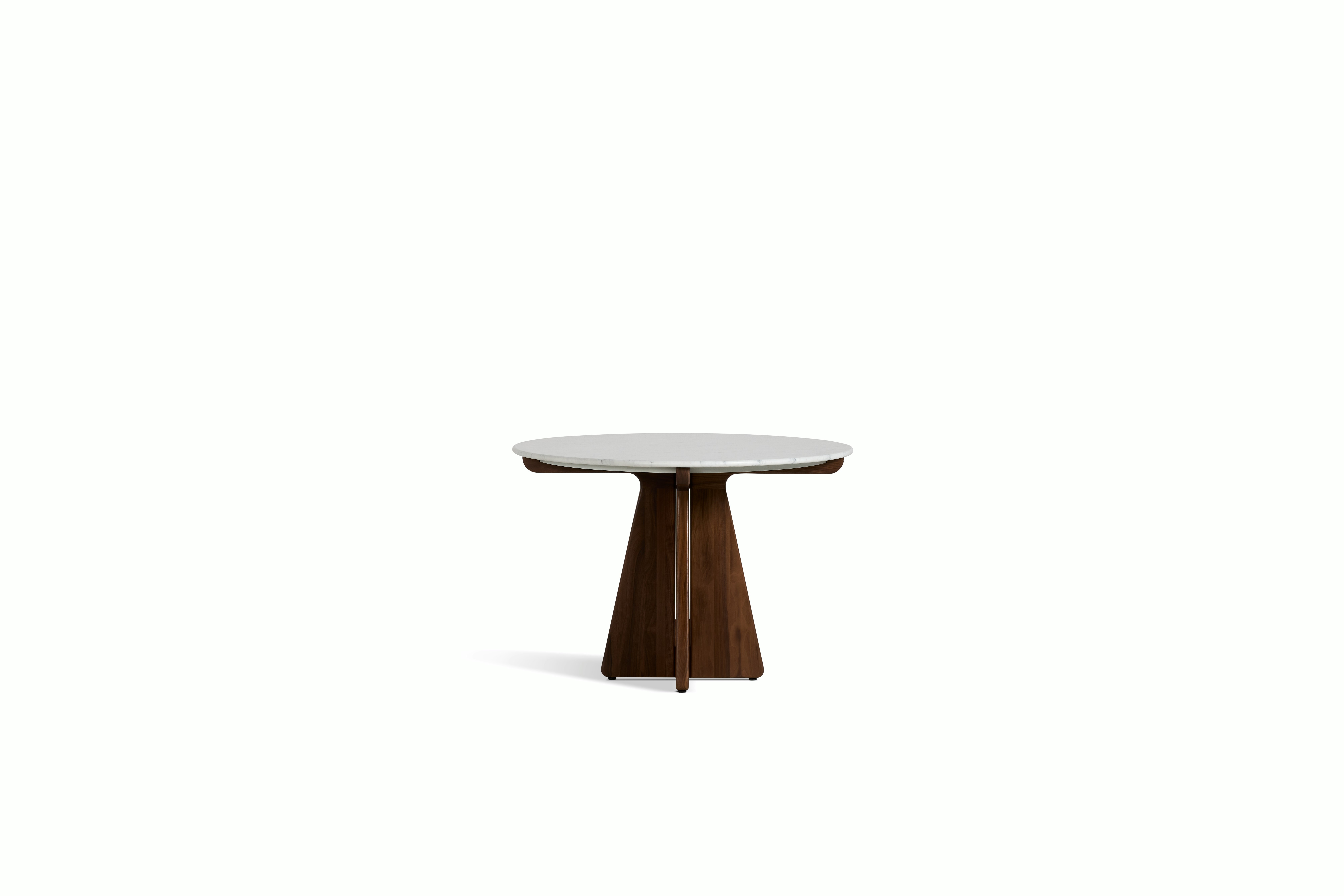 Pinna Dining Table - Oval, 75 Inch, Carrara, Walnut