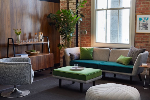 rockwell unscripted modular lounge ottoman modular storage side table occasional table muuto five pouf corky carafe and glasses welcoming community essentials