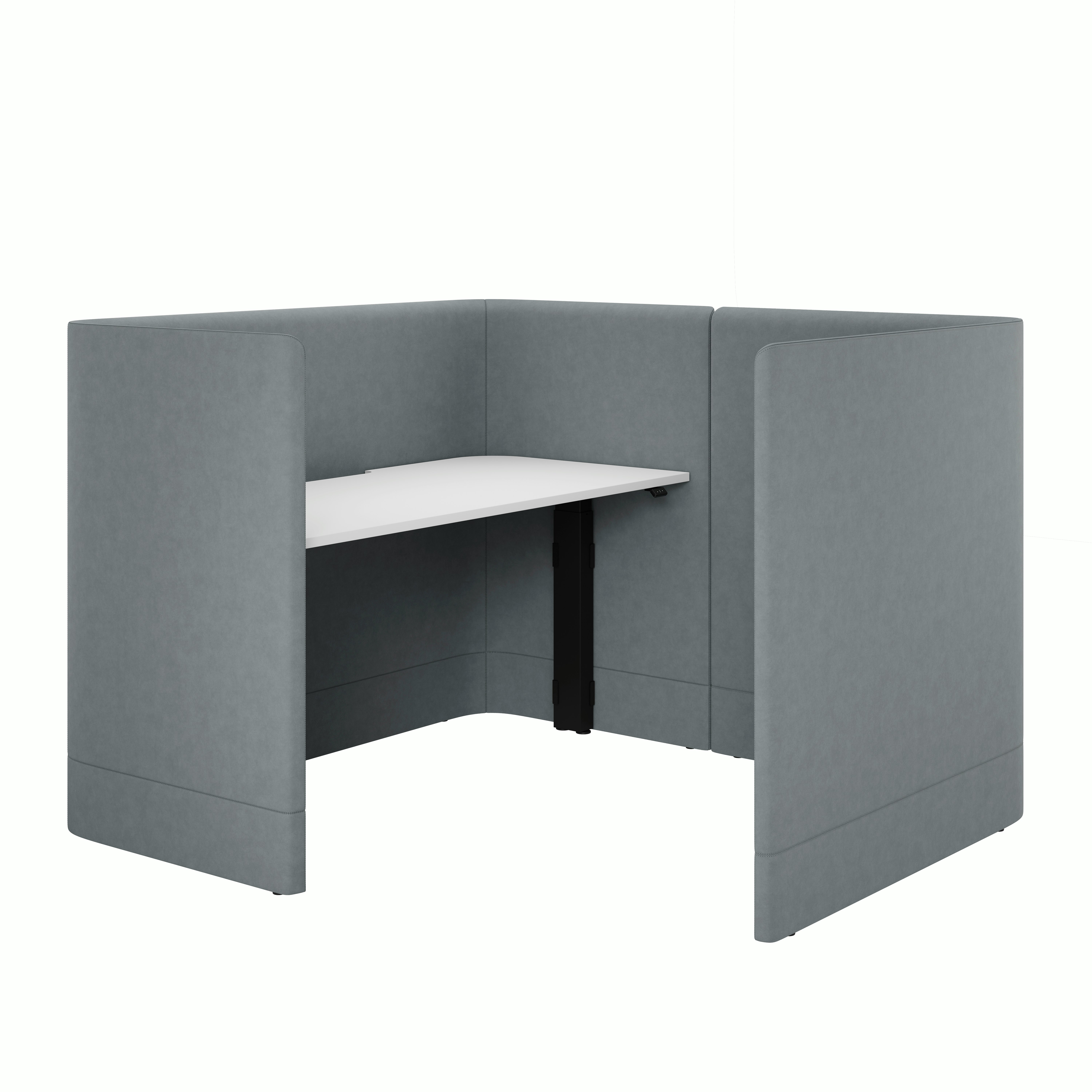 Large Grey NaughtOne Pullman Height Adjustable Deskpod 3/4 angle view