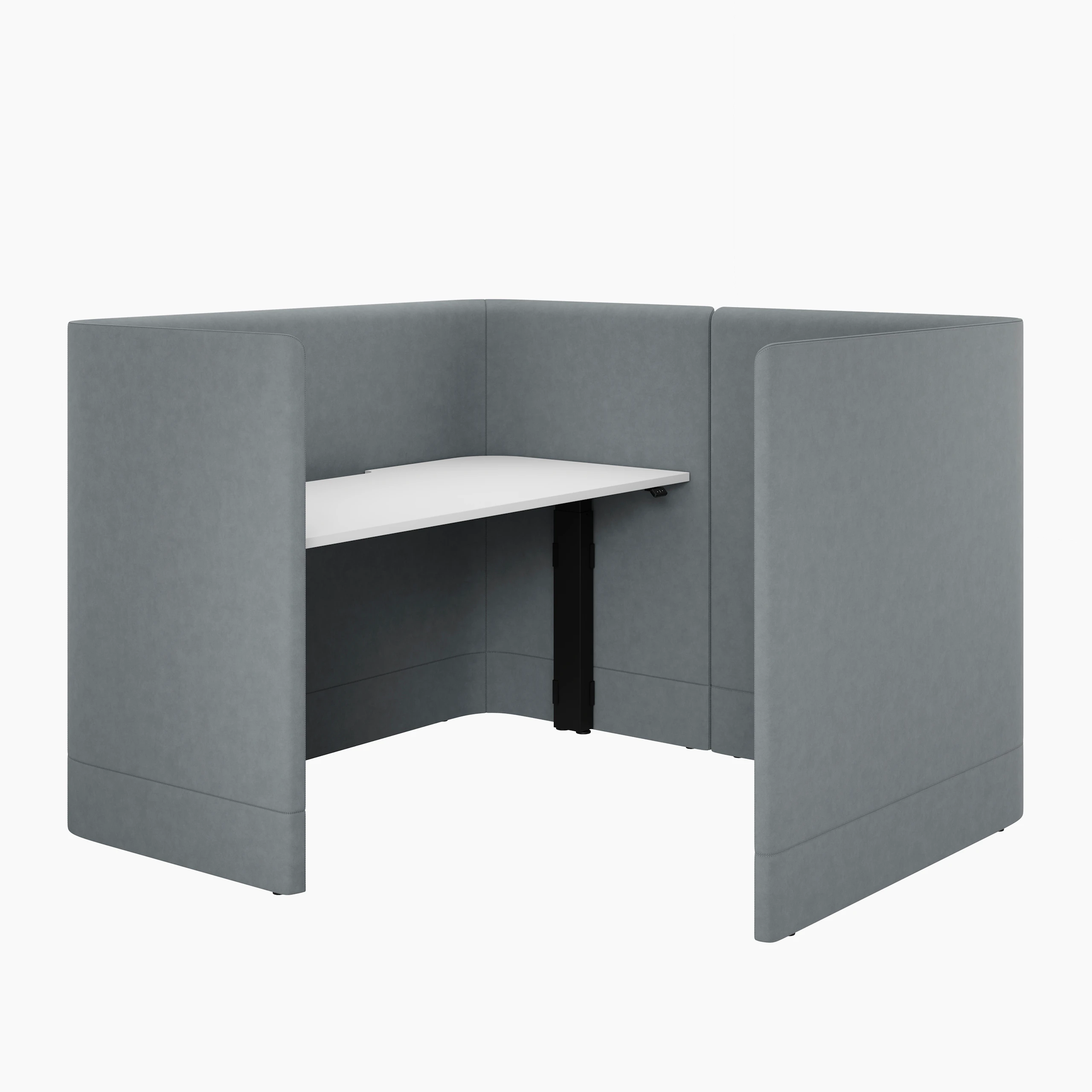 Large Grey NaughtOne Pullman Height Adjustable Deskpod 3/4 angle view