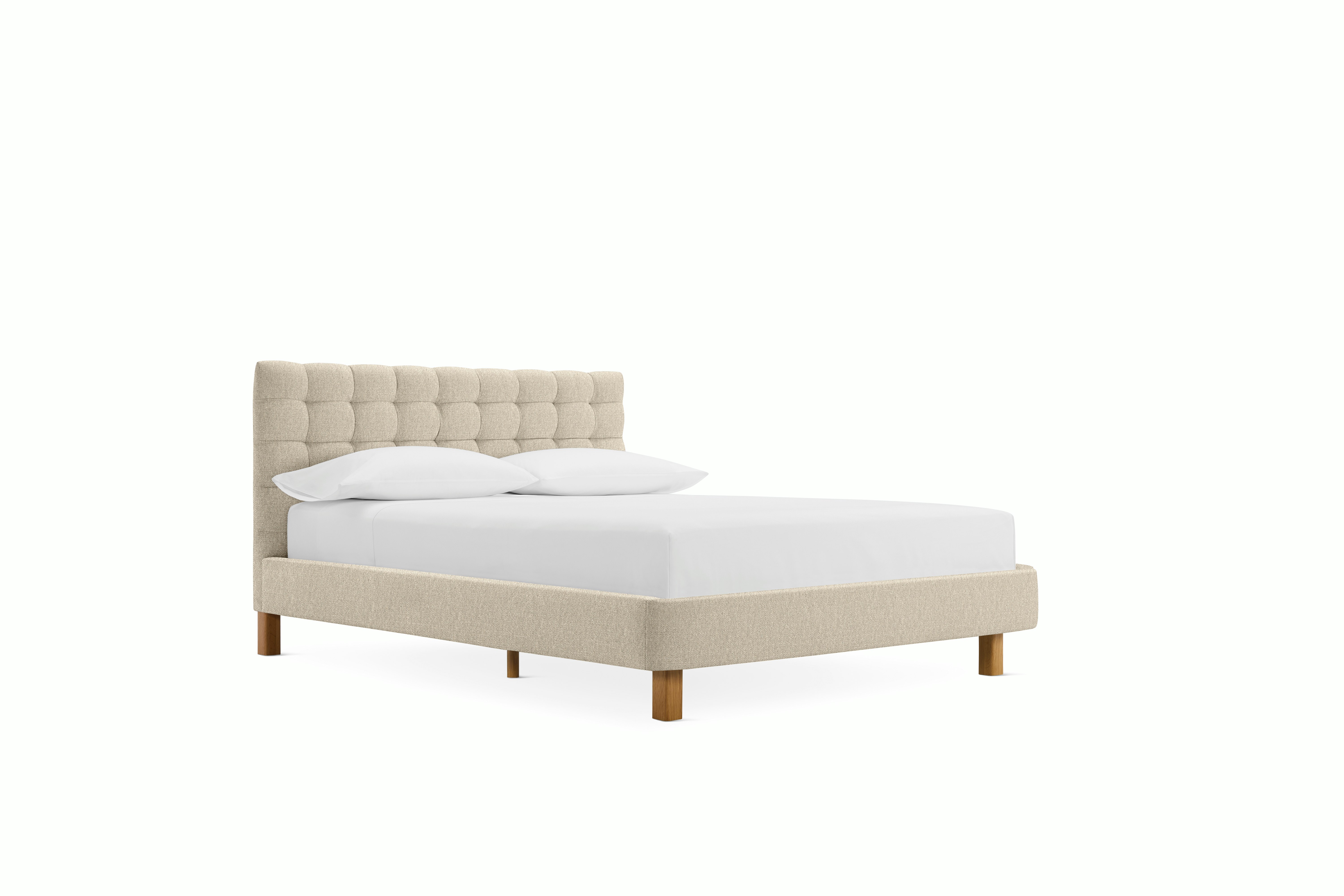 Madeleine Bed - Standard, Queen, Oak, Album Linen, Gentle