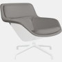Striad Lounge Chair in Low Back,  4-Star Swivel Base White,  Prone Leather,  Script with White Shell