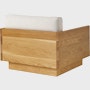 Pawson Drift Lounge Chair in Oak and grey cushions (Mode Clavicle)