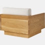 Pawson Drift Lounge Chair in Oak and grey cushions (Mode Clavicle)
