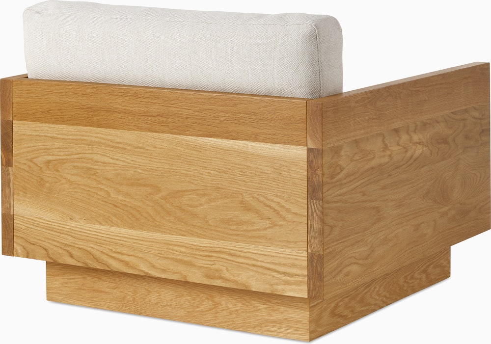 Pawson Drift Lounge Chair in Oak and grey cushions (Mode Clavicle)