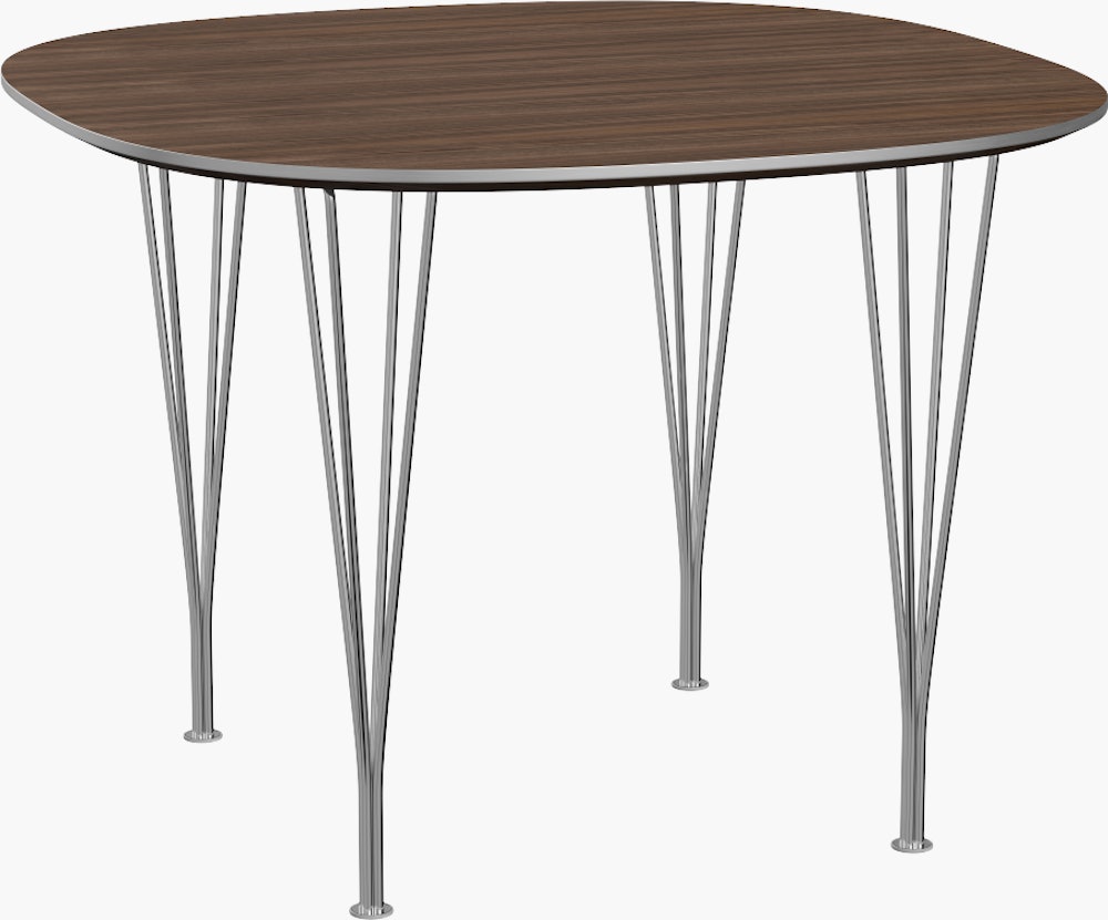 Supercircular Dining Table - Walnut, Chromed Steel