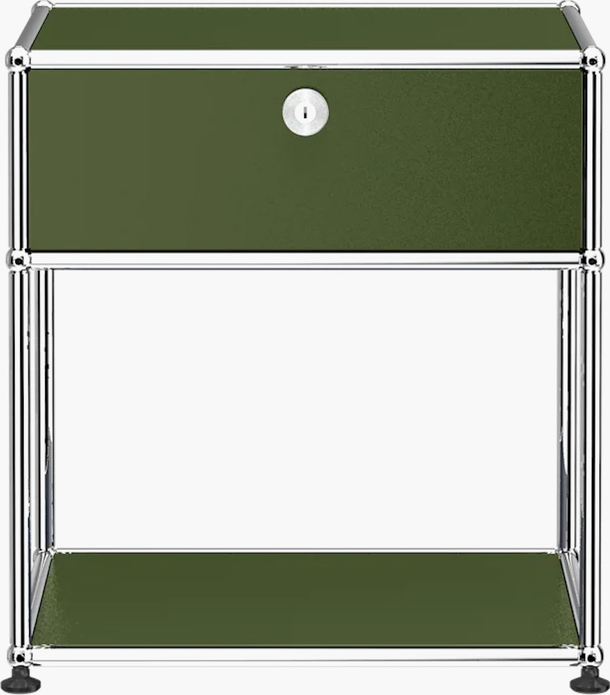 USM Haller P2 Bedside Table - Side Table,  Olive Green