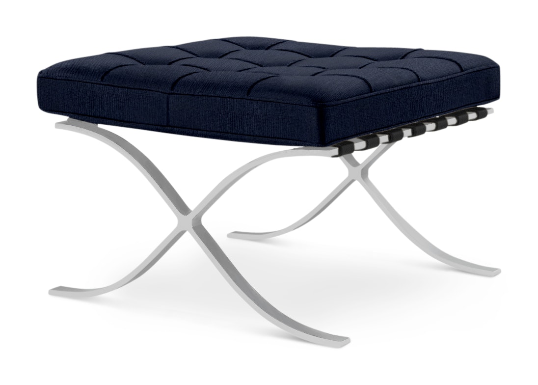 Barcelona Stool in Haven,  Midnight,  Polished Chrome