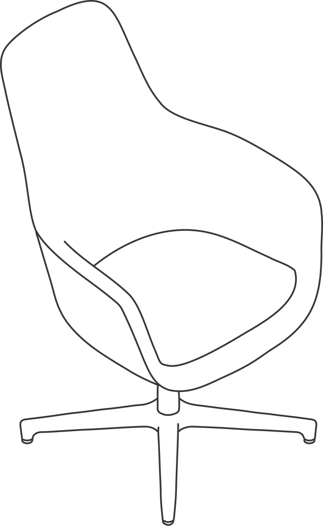 A line drawing - Saiba Conference Chair | High Back | 4-Star Base