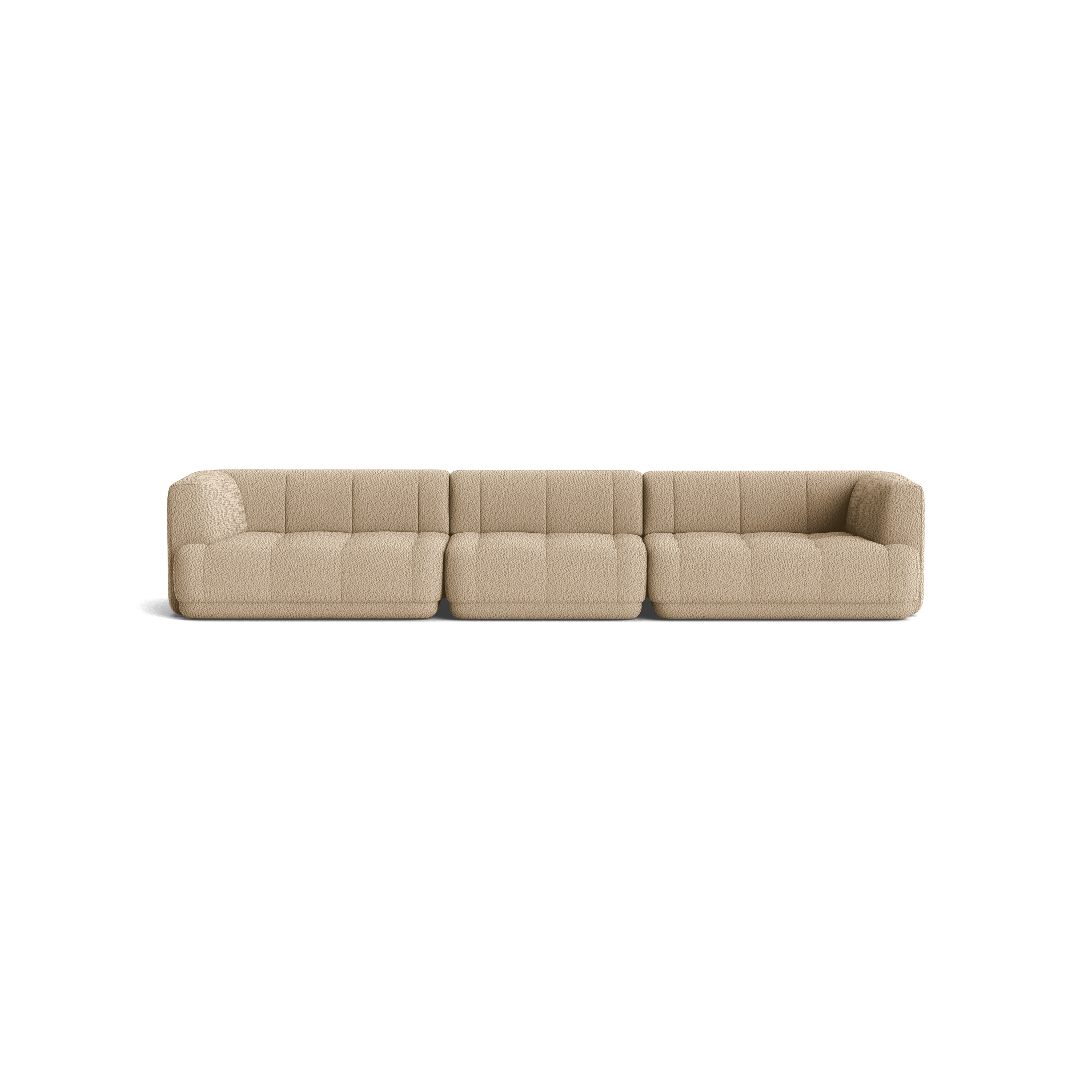 A Quilton Modular Sofa - 154.5 Inch, Turf, Sand in Sand viewed from the front.