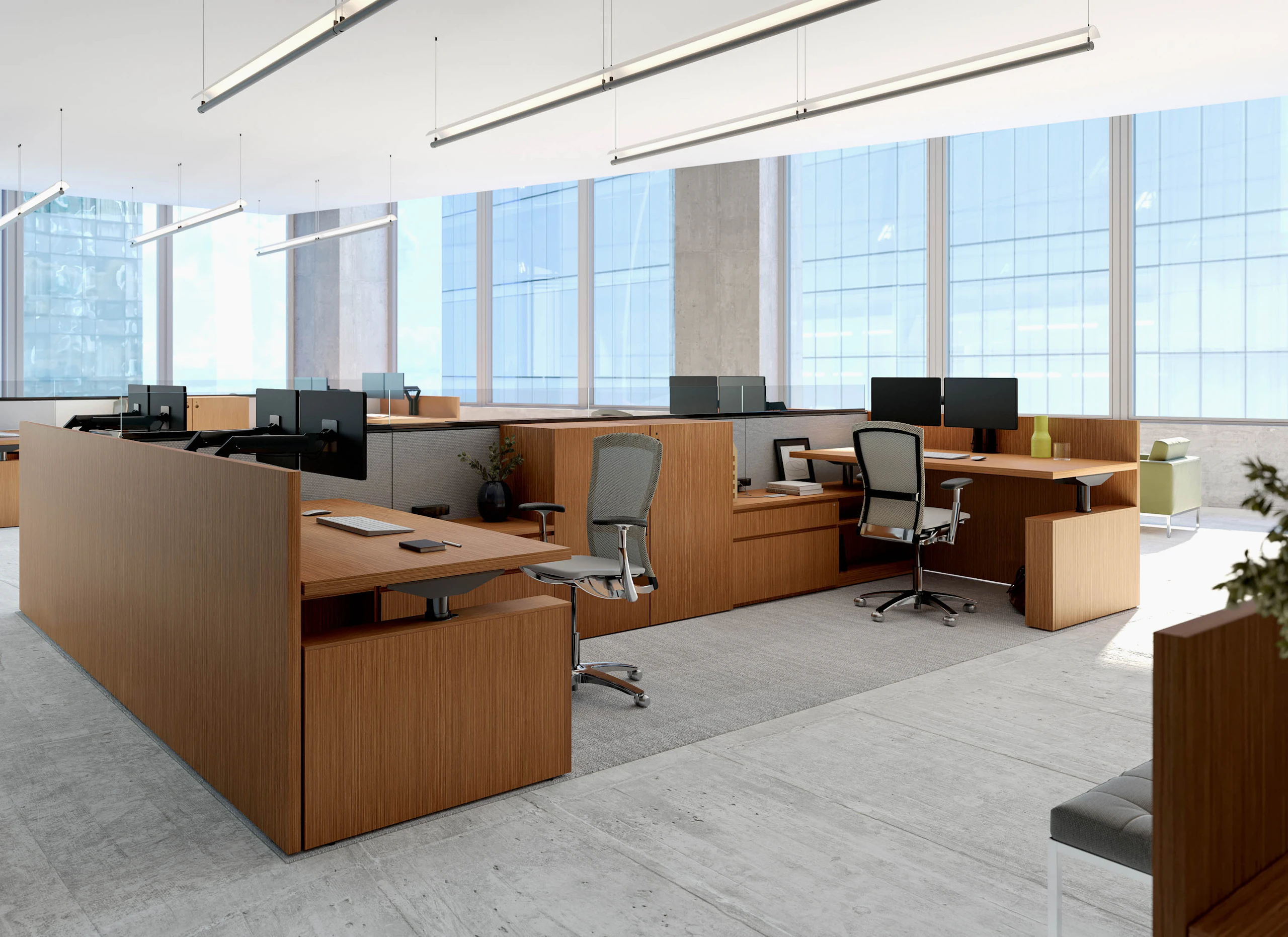 Reff Reff Profiles Workstations Open Plan Panels Height-Adjustable Life Sapper Veneer