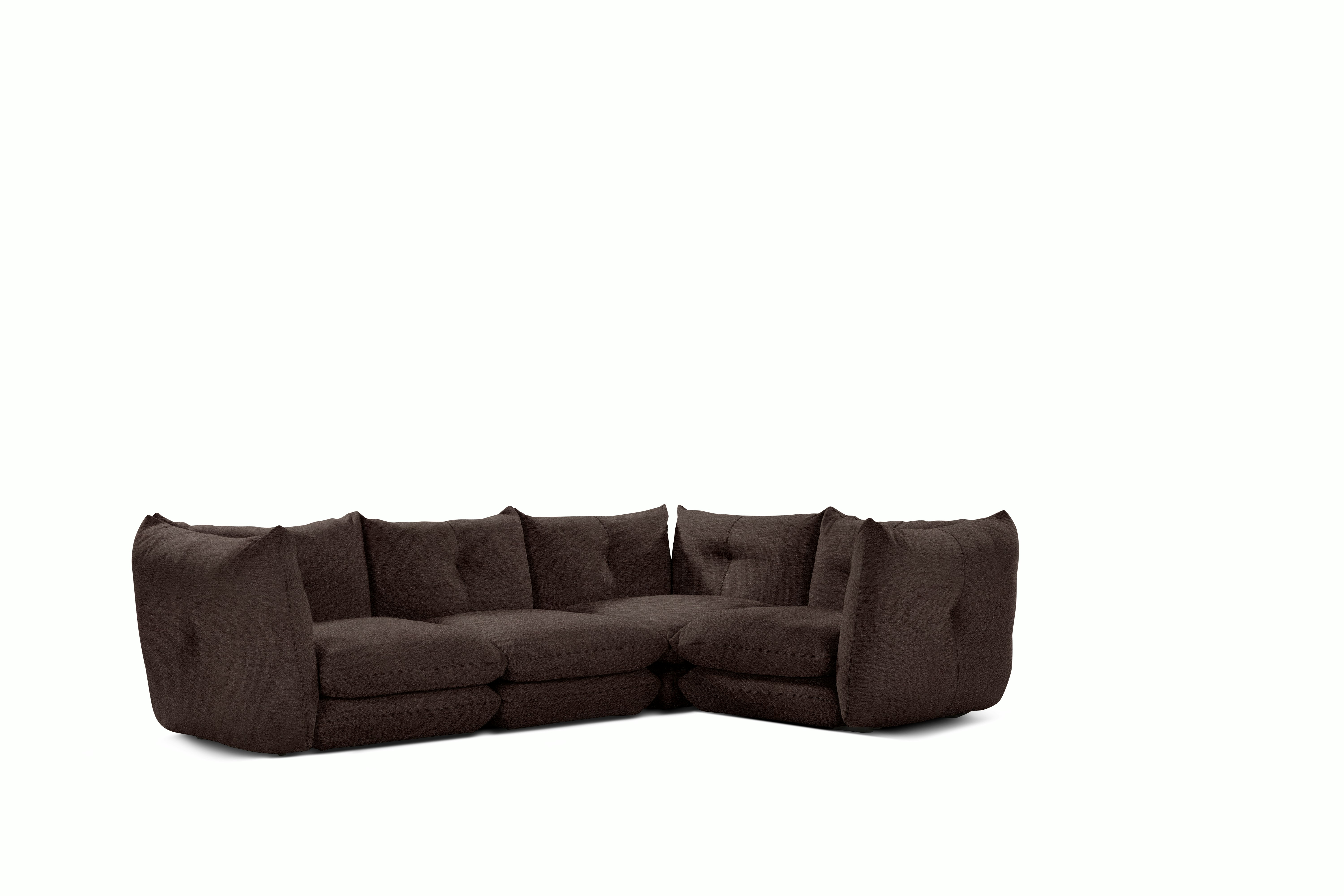 Pillo Sectional -  Right Four seater Standard or Deep in Haven Cocoa