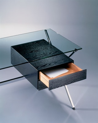 Franco Albini home office desk with glass top