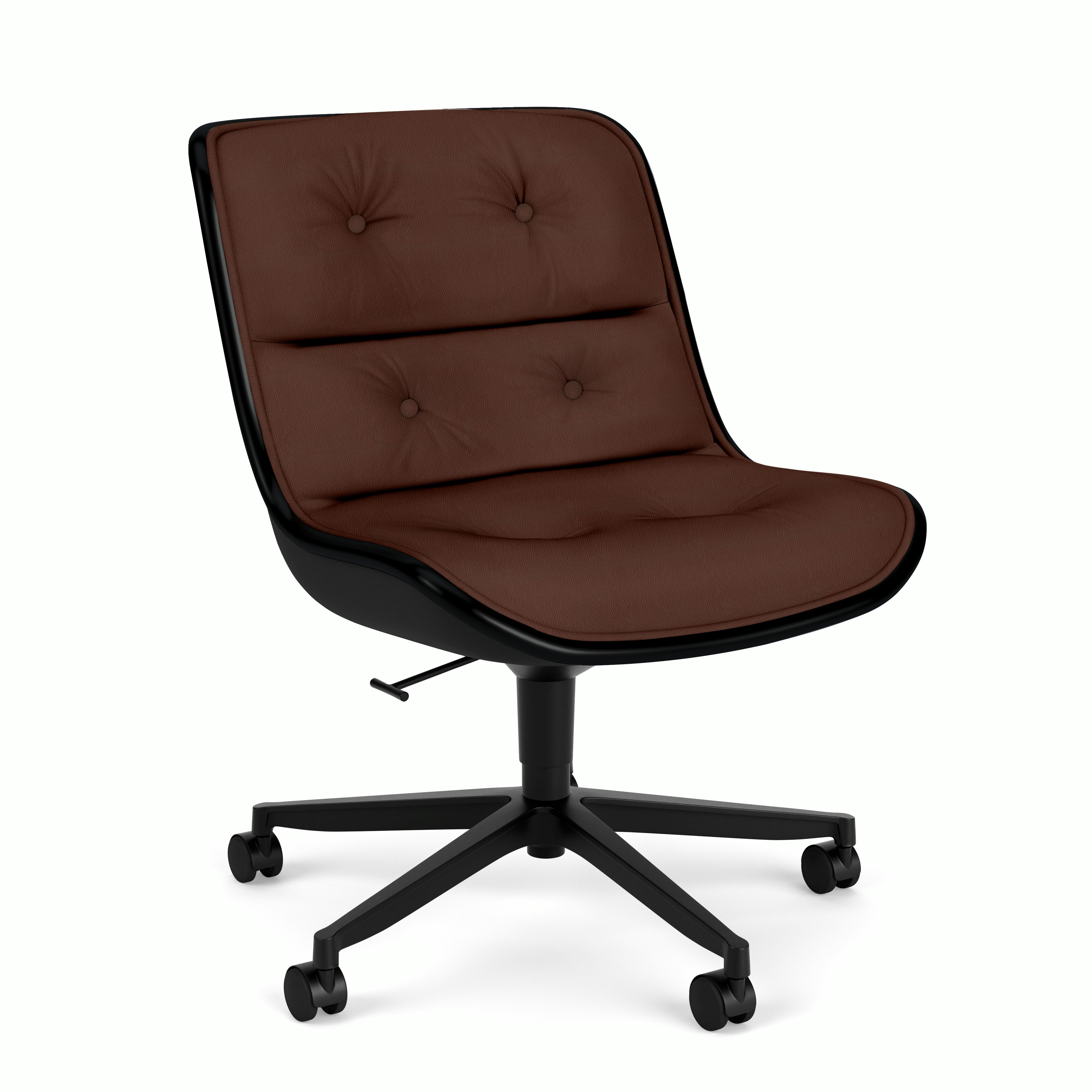 Pollock Executive Side Chair - 5 Star,  Black,  Volo Leather,  Rust