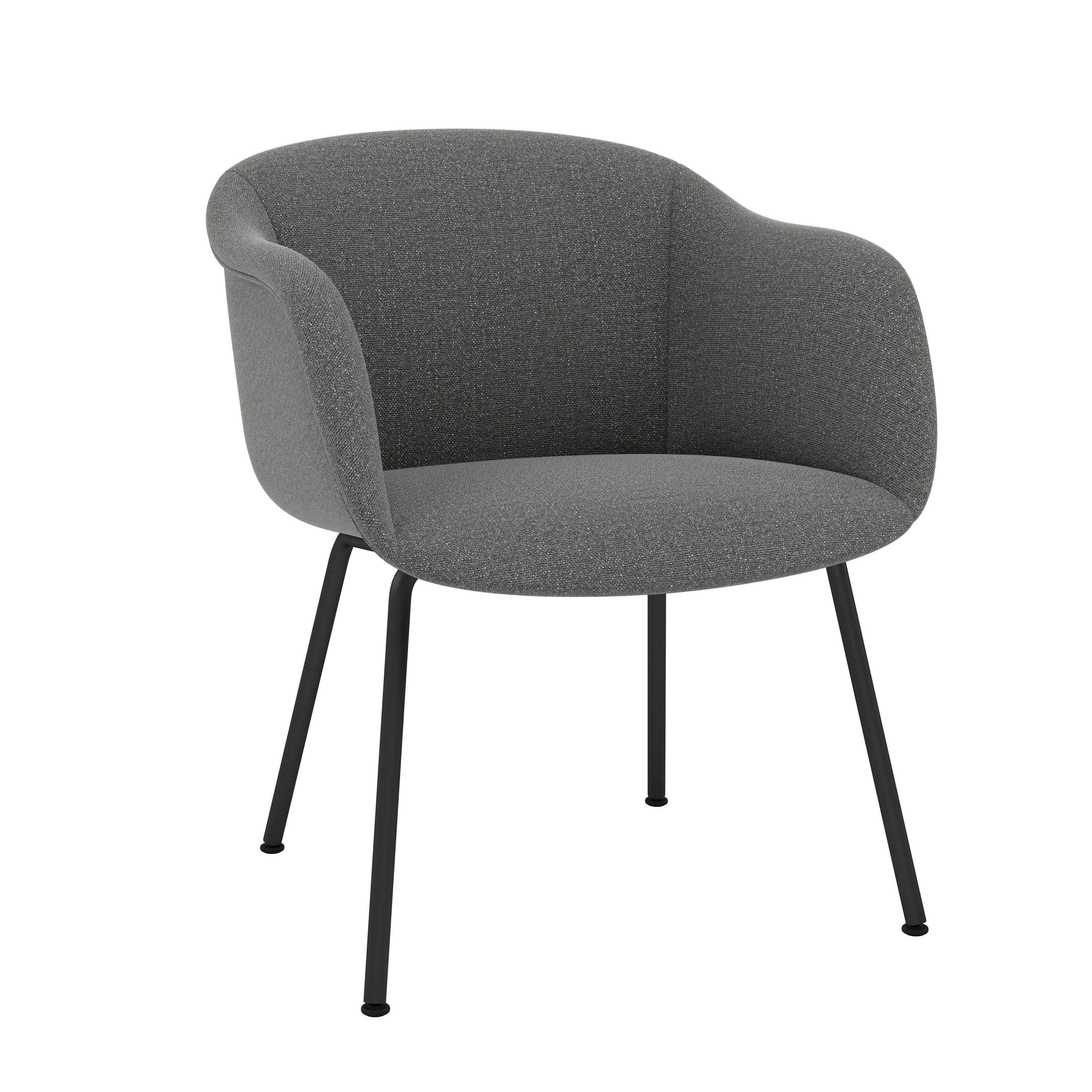 Fiber Soft Armchair - Tube, Anthracite Black, Ecriture, 170