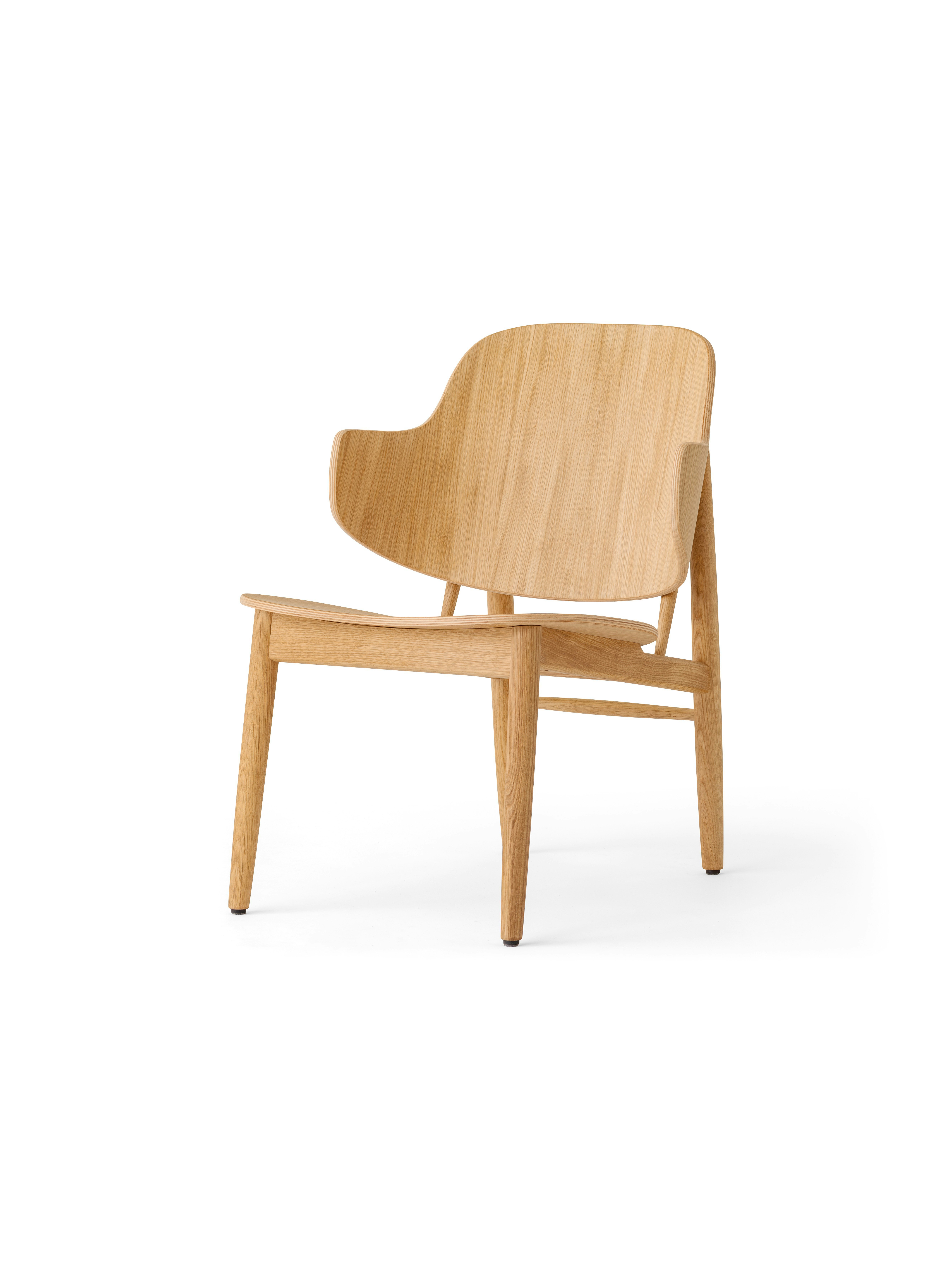 A Penguin Wooden Lounge Chair  in Oak viewed from an angle