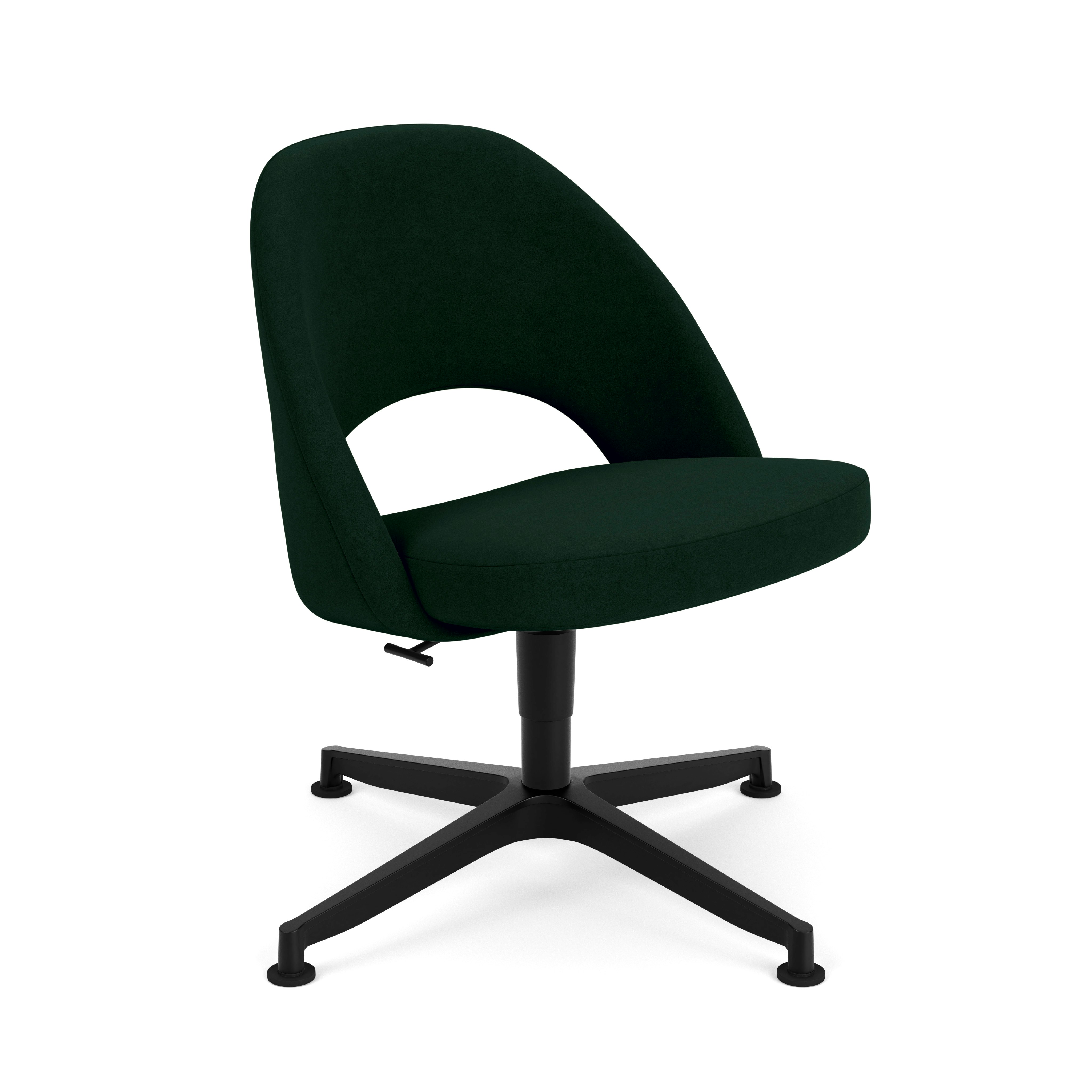 Saarinen Executive Office Side Chair - 4 Star,  Volo Leather,  Arbor Shade,  Black Base,  Glides
