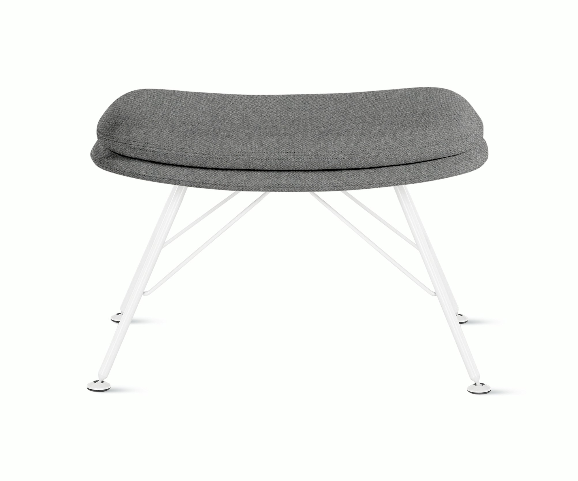 Striad Ottoman in Wire Base White Luce,  Scoria