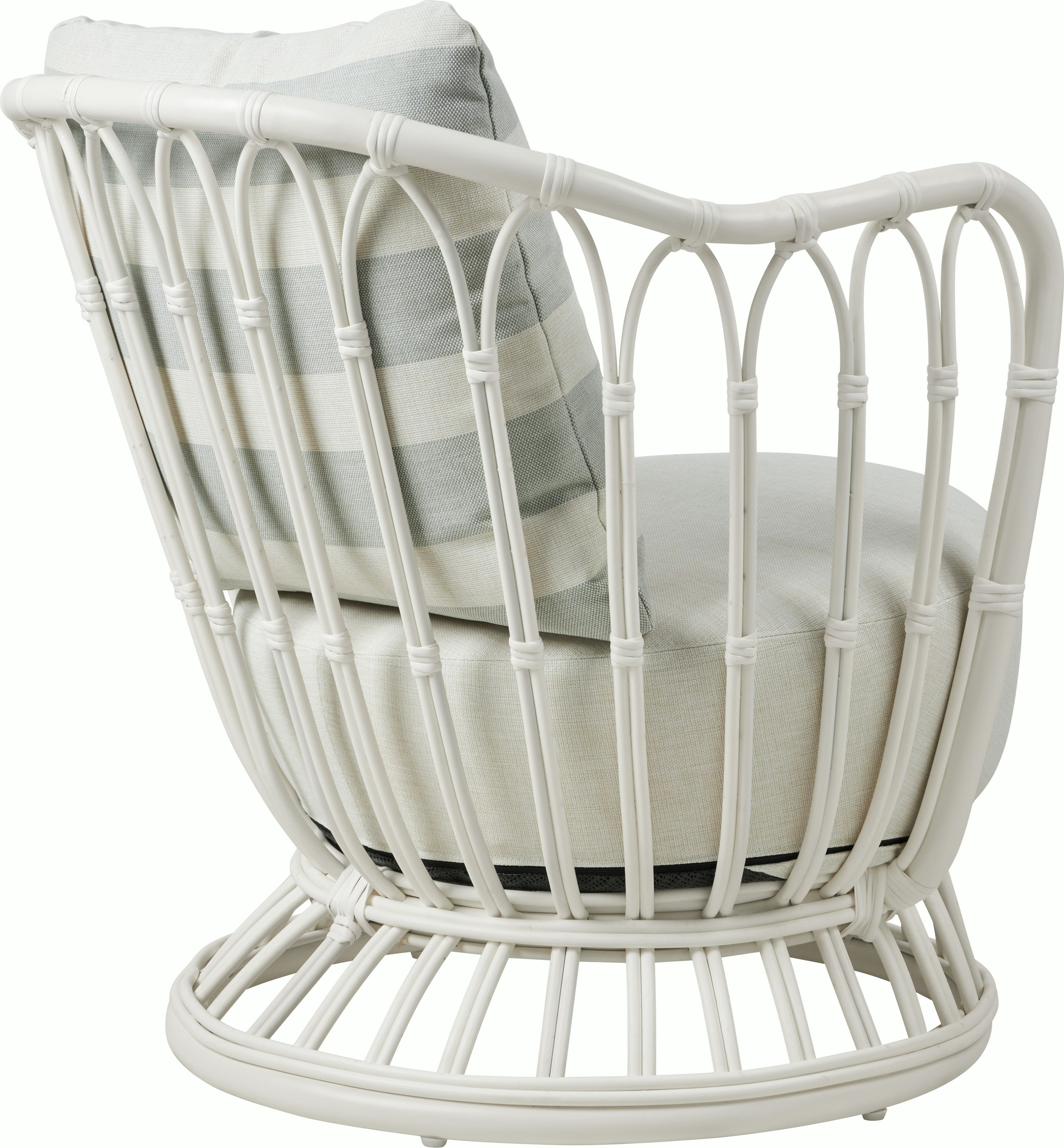 Grace Outdoor Chair, Alabaster White Frame, Leslie 006 Seat Leslie Stripe 020 Back,