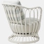 Grace Outdoor Chair, Alabaster White Frame, Leslie 006 Seat Leslie Stripe 020 Back,