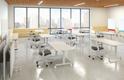 pixel marc krusin training table rockwell unscripted steps ollo light task scribe mobile markerboard whiteboard training room assembly shared spaces arriving