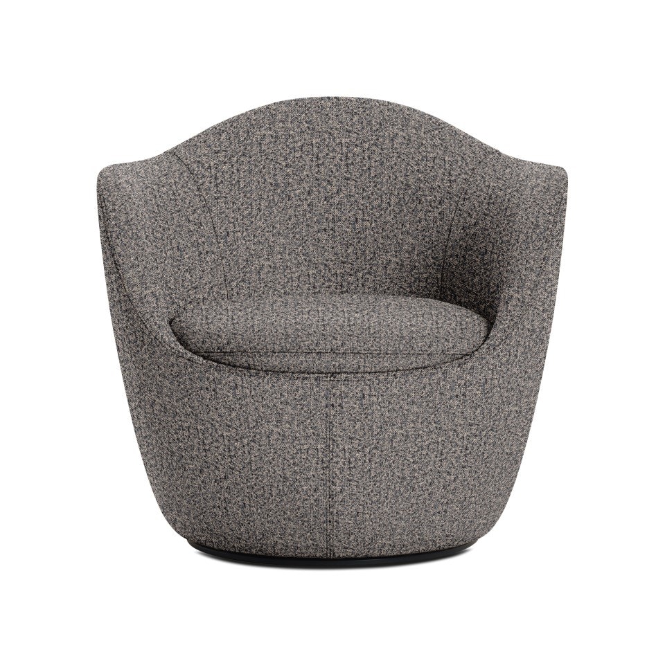 A Lina Swivel Chair in stilton viewed from front.