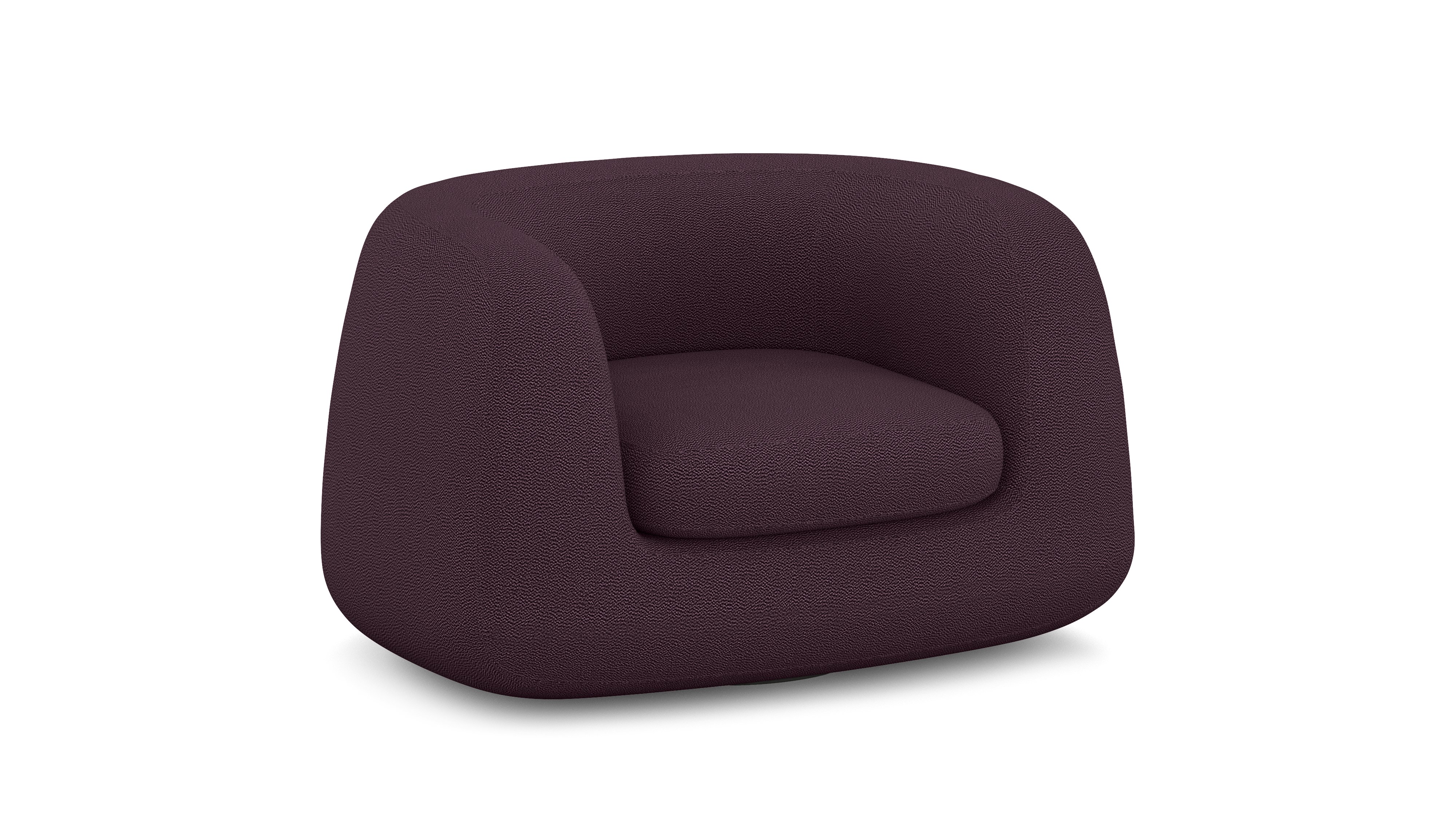 A Americano Swivel Chair in Burgundy viewed from an angle.