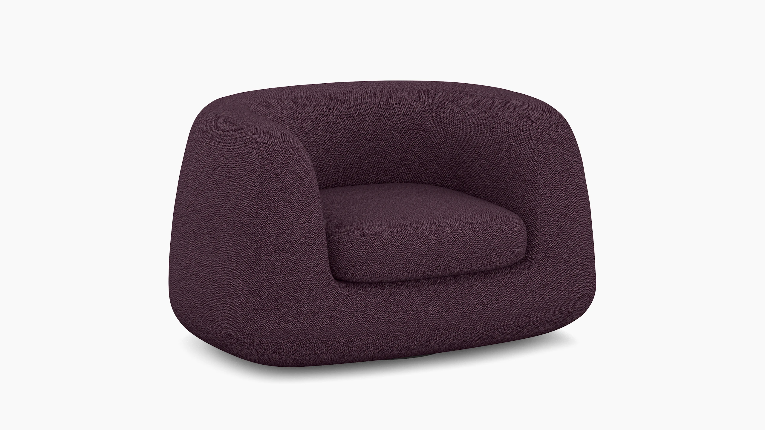A Americano Swivel Chair in Burgundy viewed from an angle.