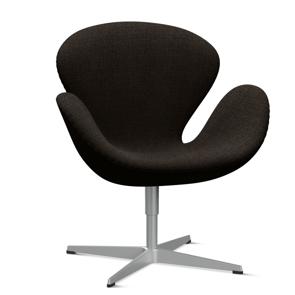 A Swan Chair in Chocolate viewed from an angle.