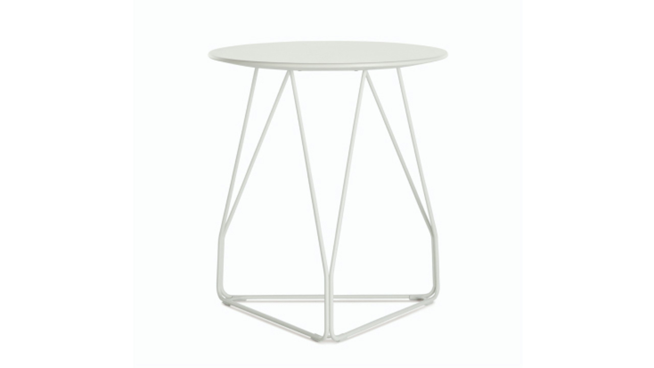 White Polygon Wire Table by Herman Miller.