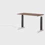 Renew Sit-To-Stand Desk - 23x46,  Veneer Walnut,  Graphite Satin,  Polished Aluminum,  Hidden Power
