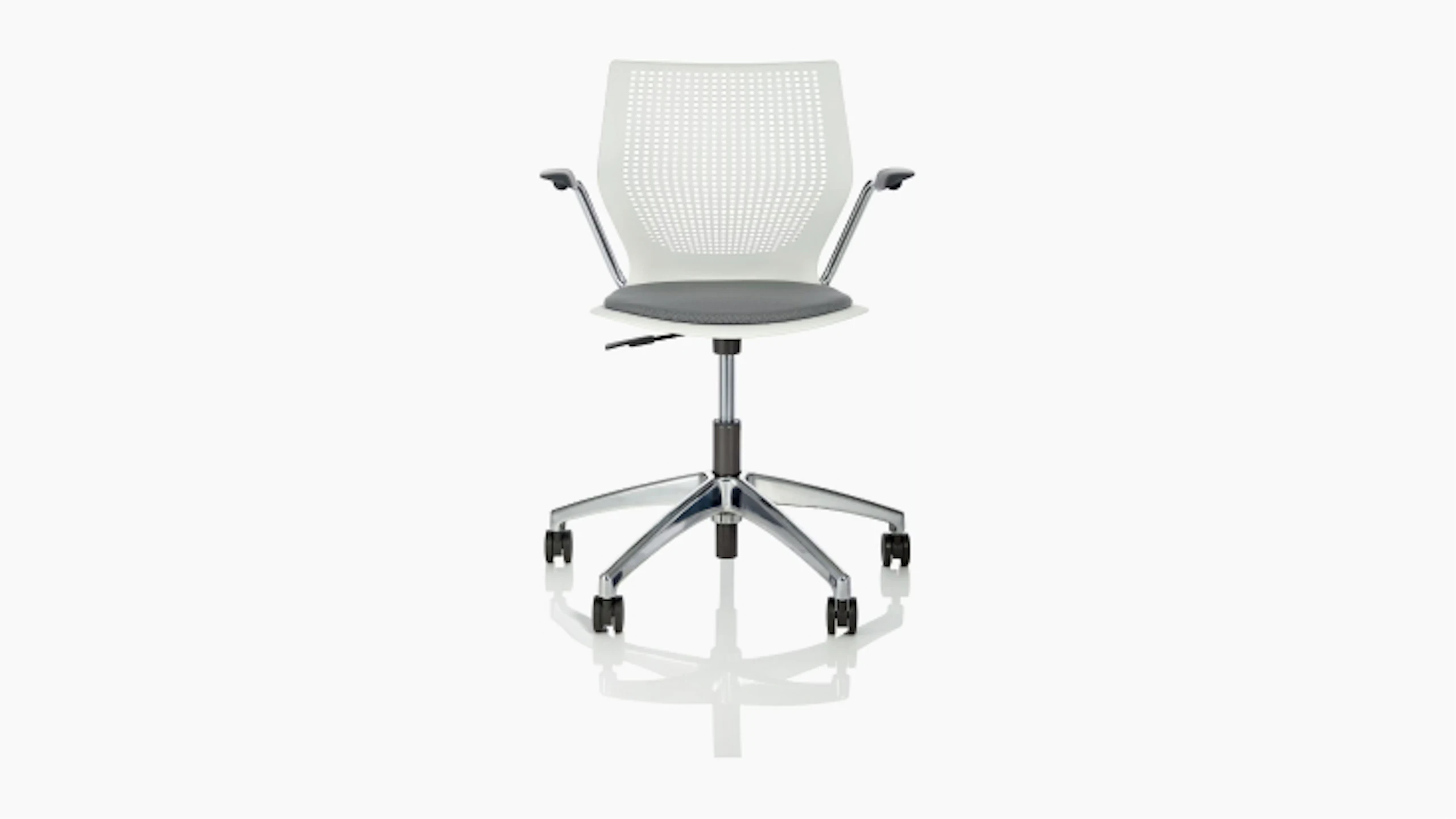 Grey and white MultiGeneration Chair by Knoll.