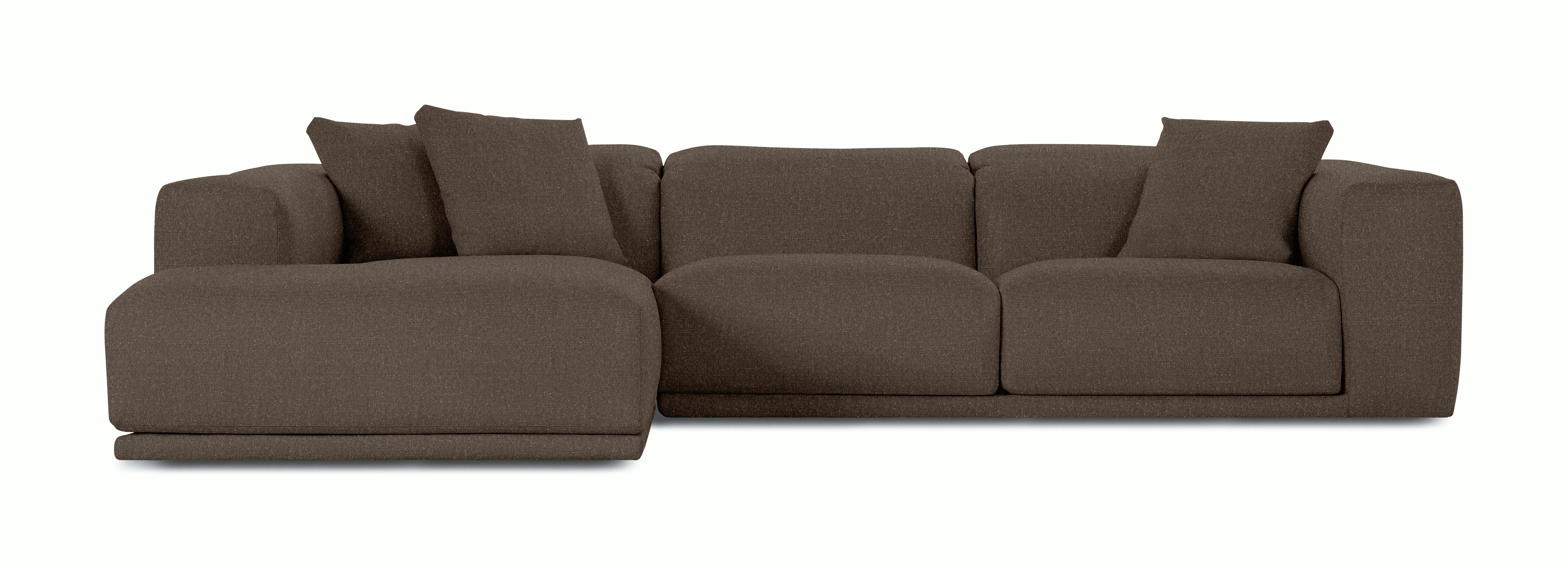 Kelston Sectional Chaise Left - Album Linen,  Espresso