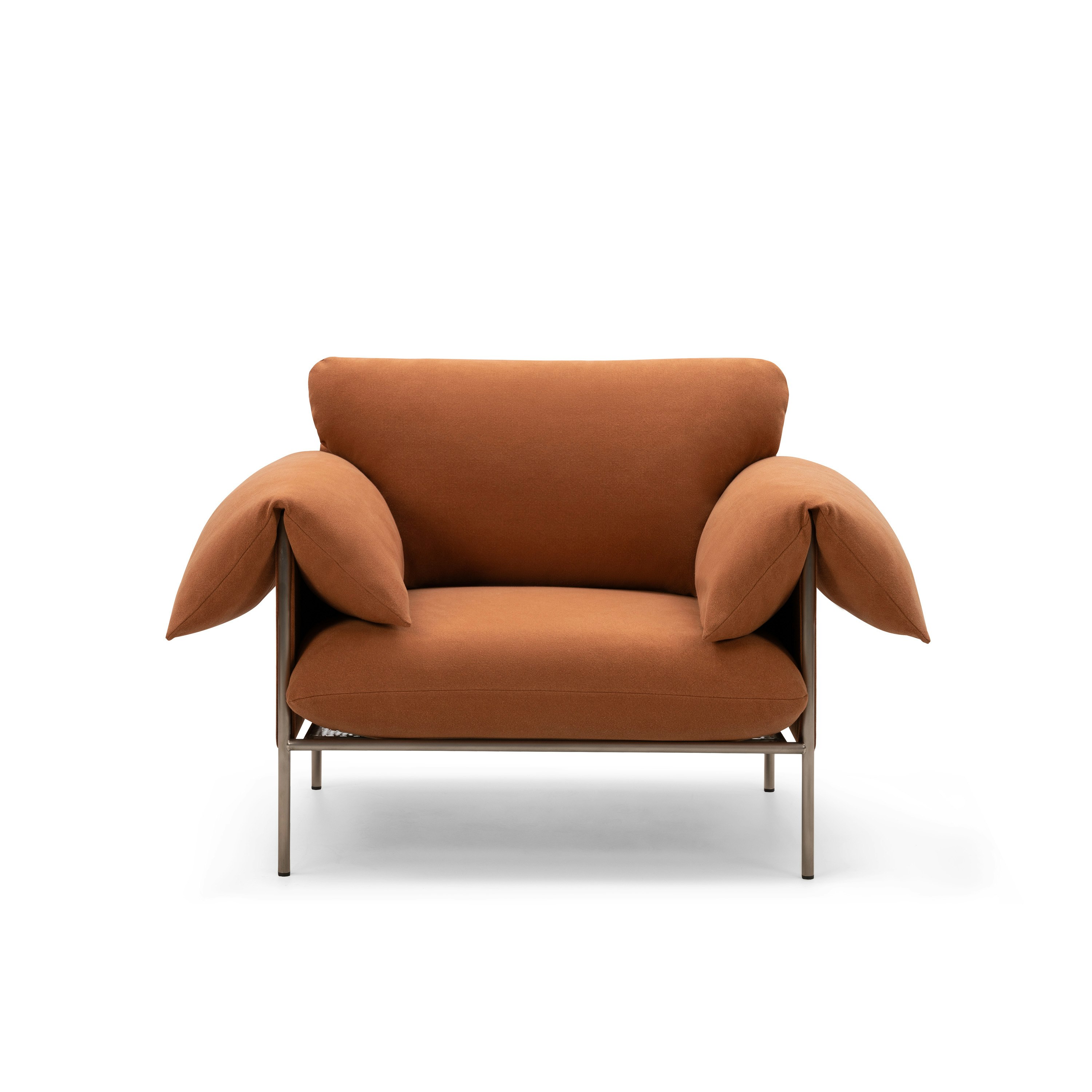 Alva Occasional Chair Brushed Steel Frame Cabarita Hazel