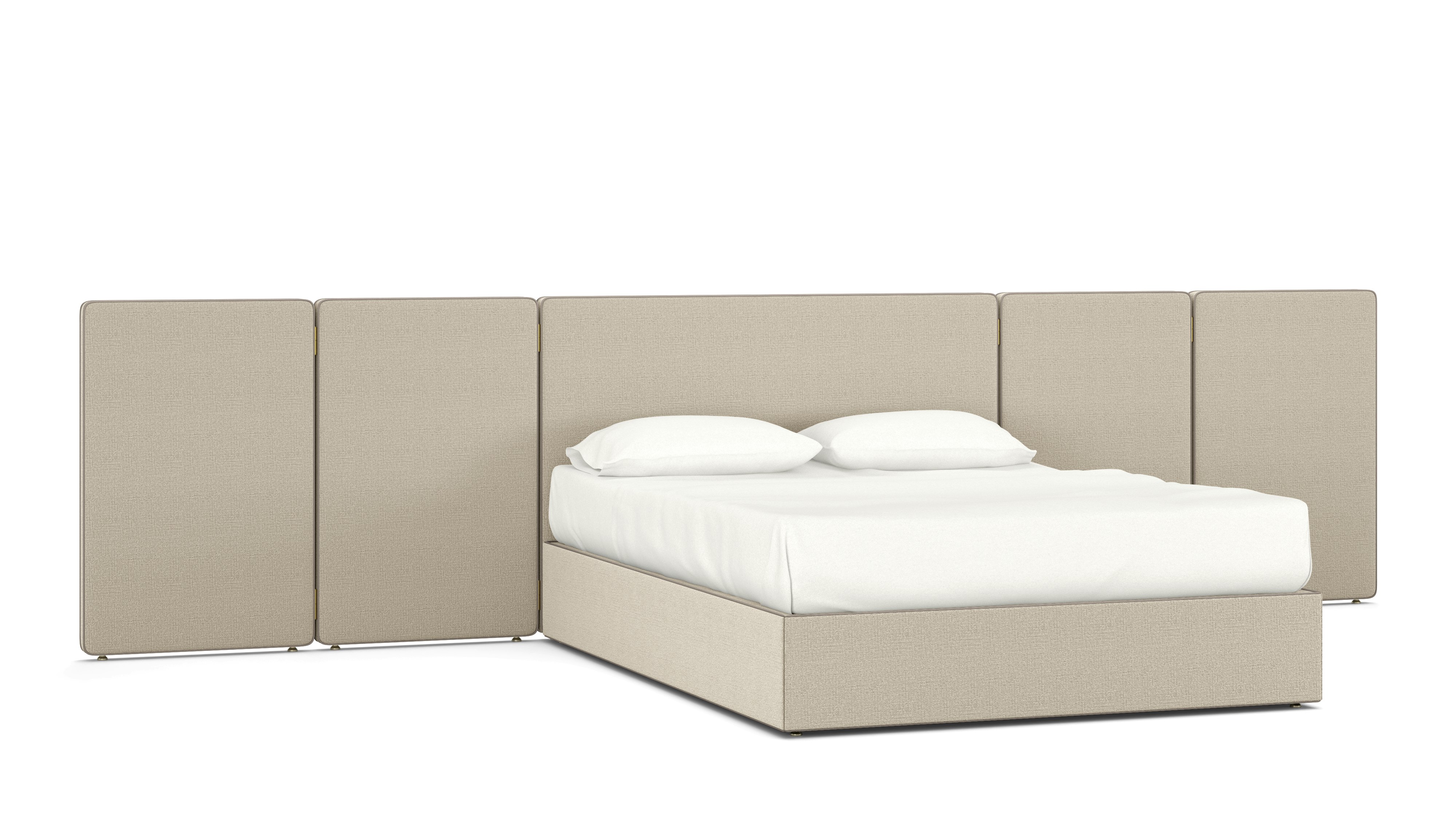 A Hule Bed in Linen Lute viewed from an angle