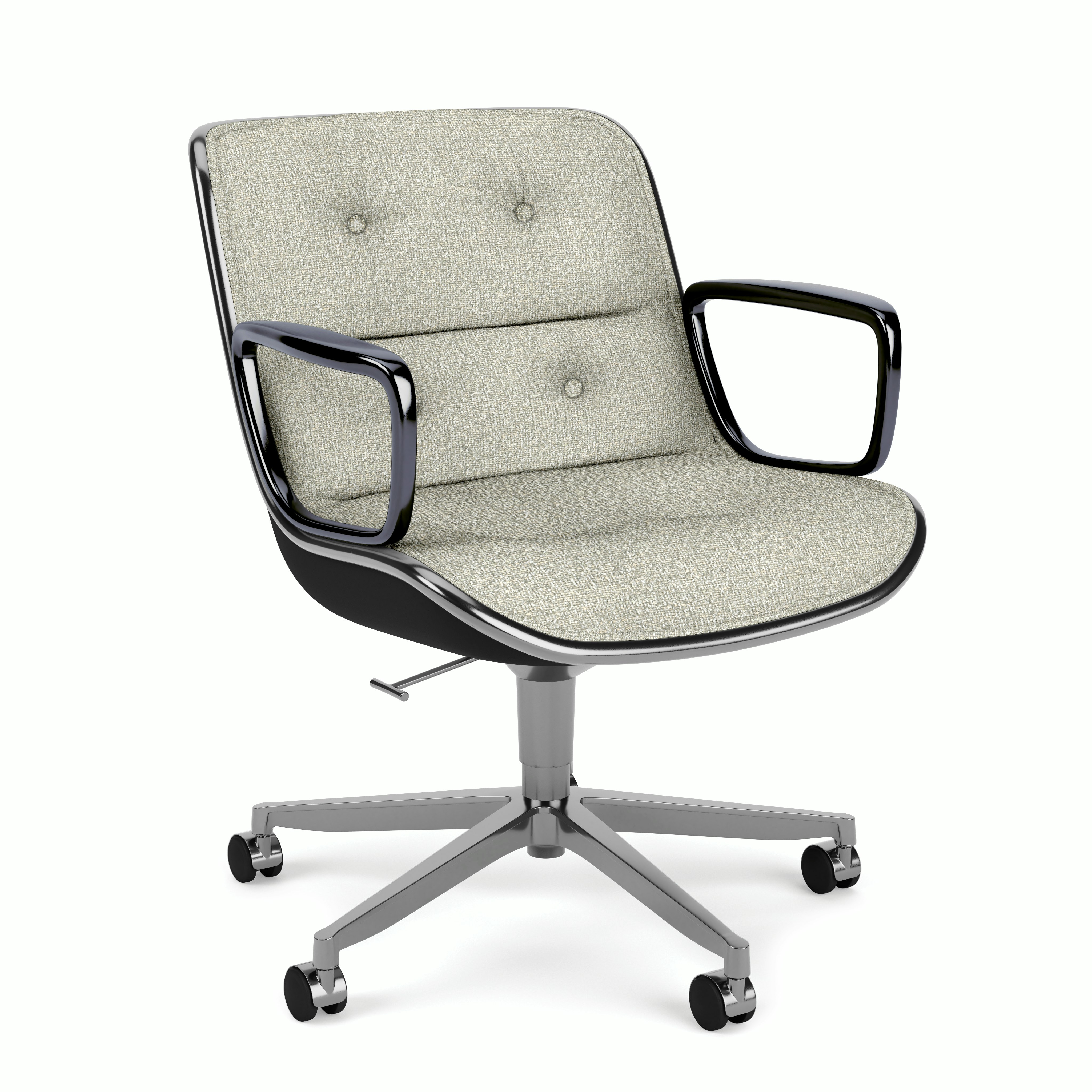 Pollock Executive Armchair - 5 Star,  Polished Aluminum,  Tempest,  Calm