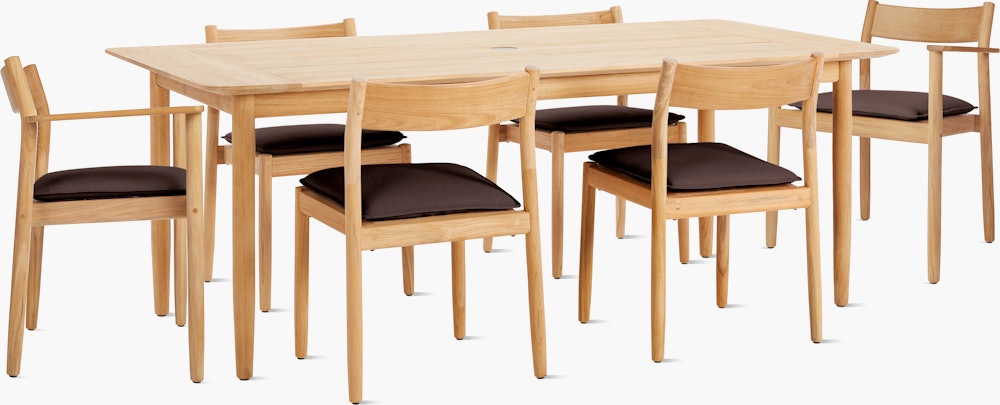 Terassi Dining Set - 2 Armchairs & 4 Side Chairs,  Heritage Sable,  FSC Certified, FSC Certified