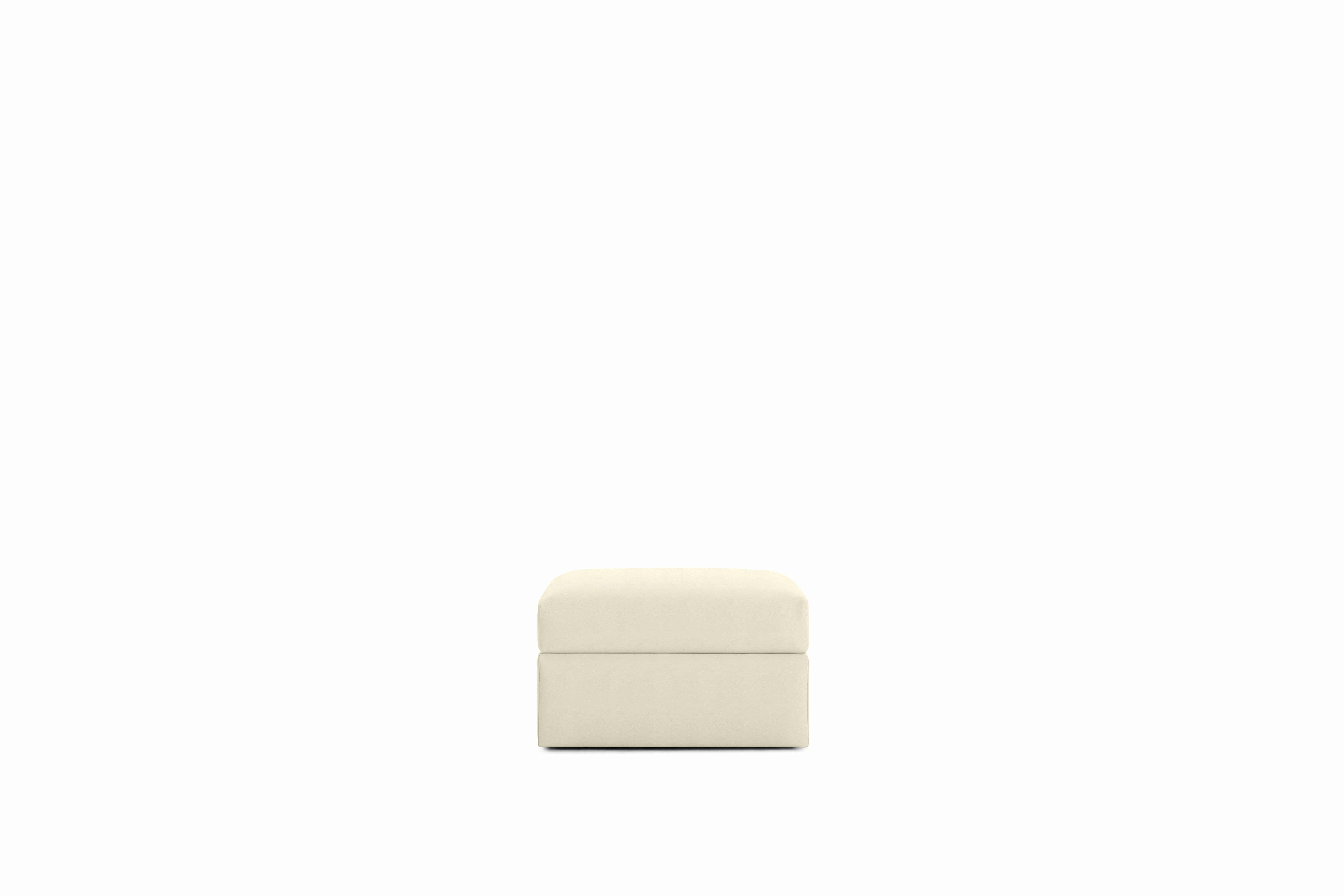 Irvin Ottoman - Vienna Leather,  Ivory